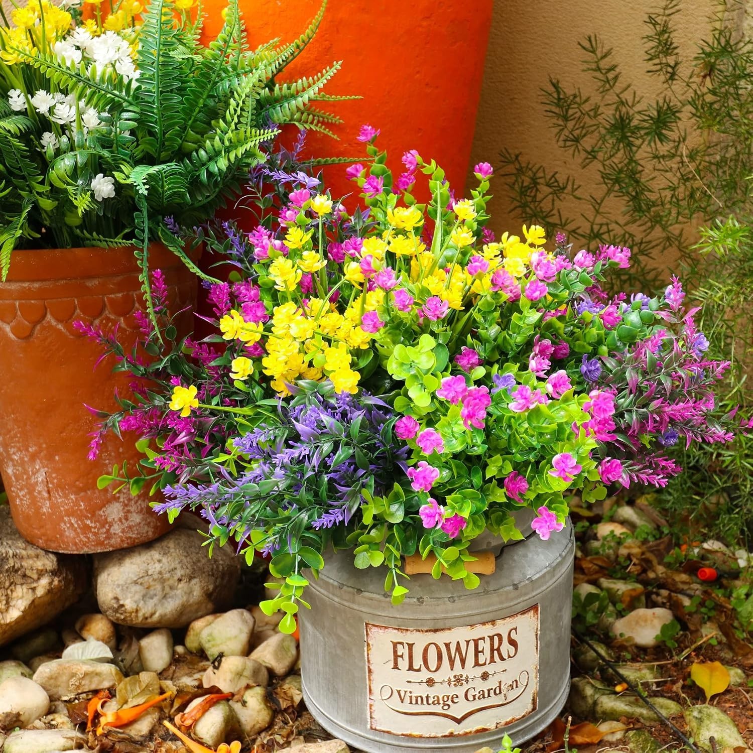 Beautiful Eco-Friendly Artificial Flower Set – 24 Pieces for Any Season Outdoor