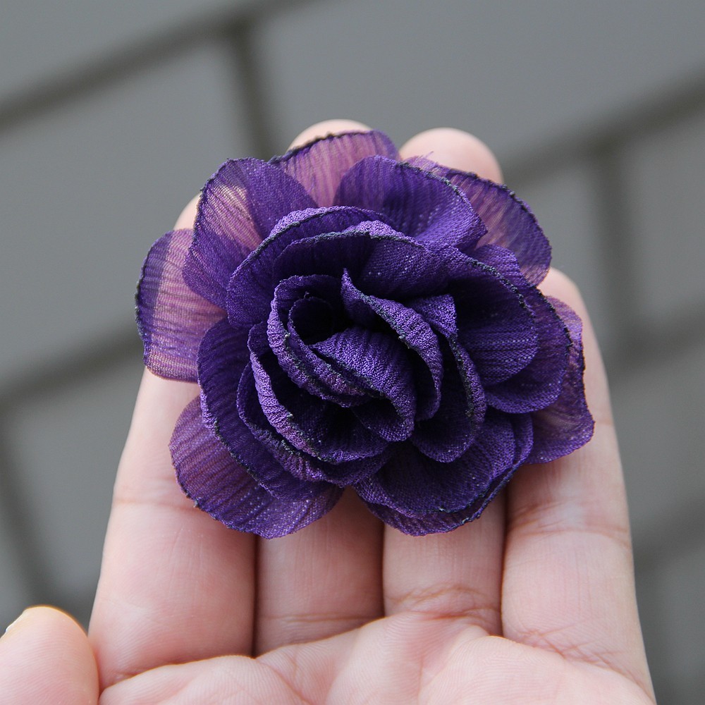 6cm Rose Camellia Chiffon Fabric Flower For Wedding Invitation Artificial Flower