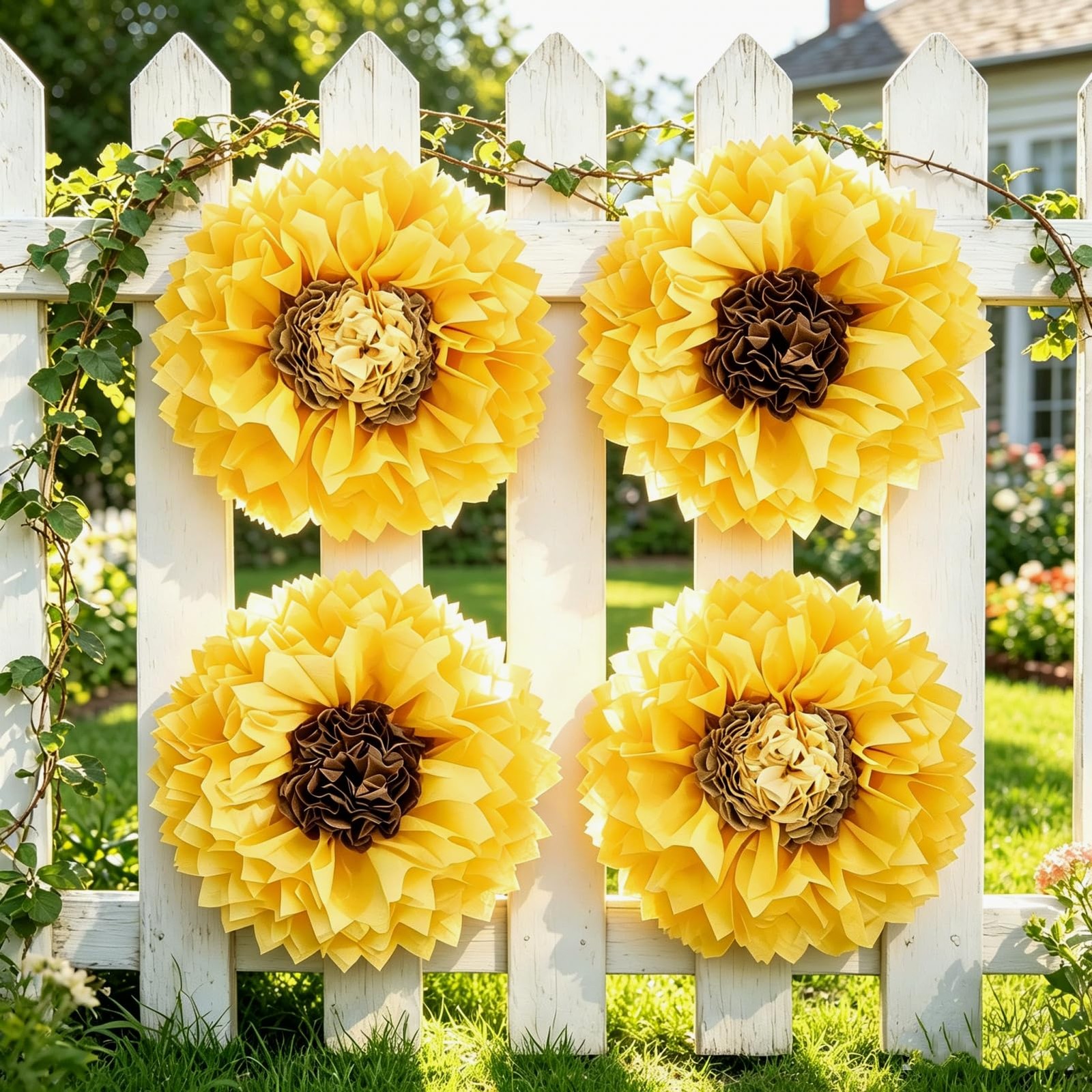 Sunflower Tissue Flowers 19” Giant Yellow Flowers Decoration for Wall Large …