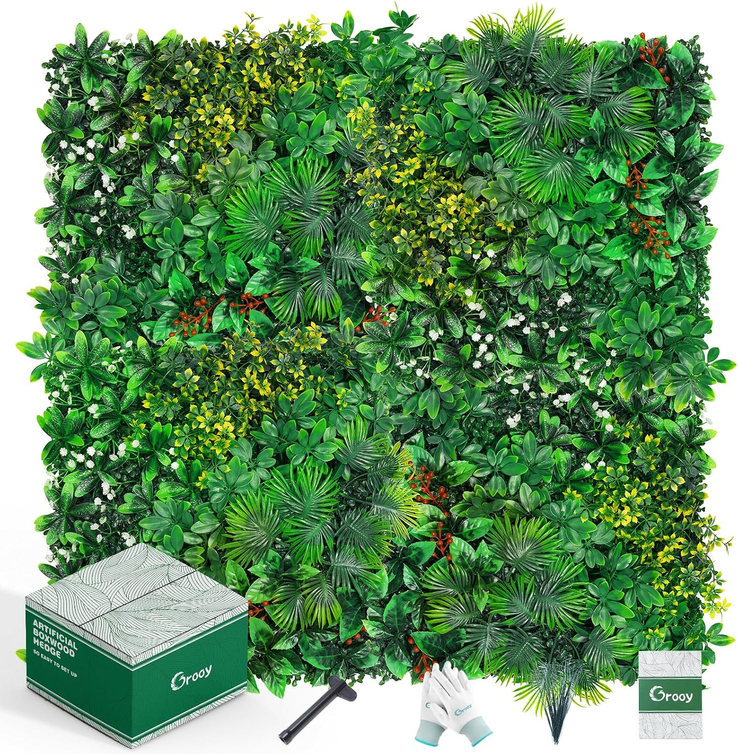 20″X20″ Artificial Hedge Grass Wall, 8PCS Boxwood Panels, Greenery Backdrop Panl