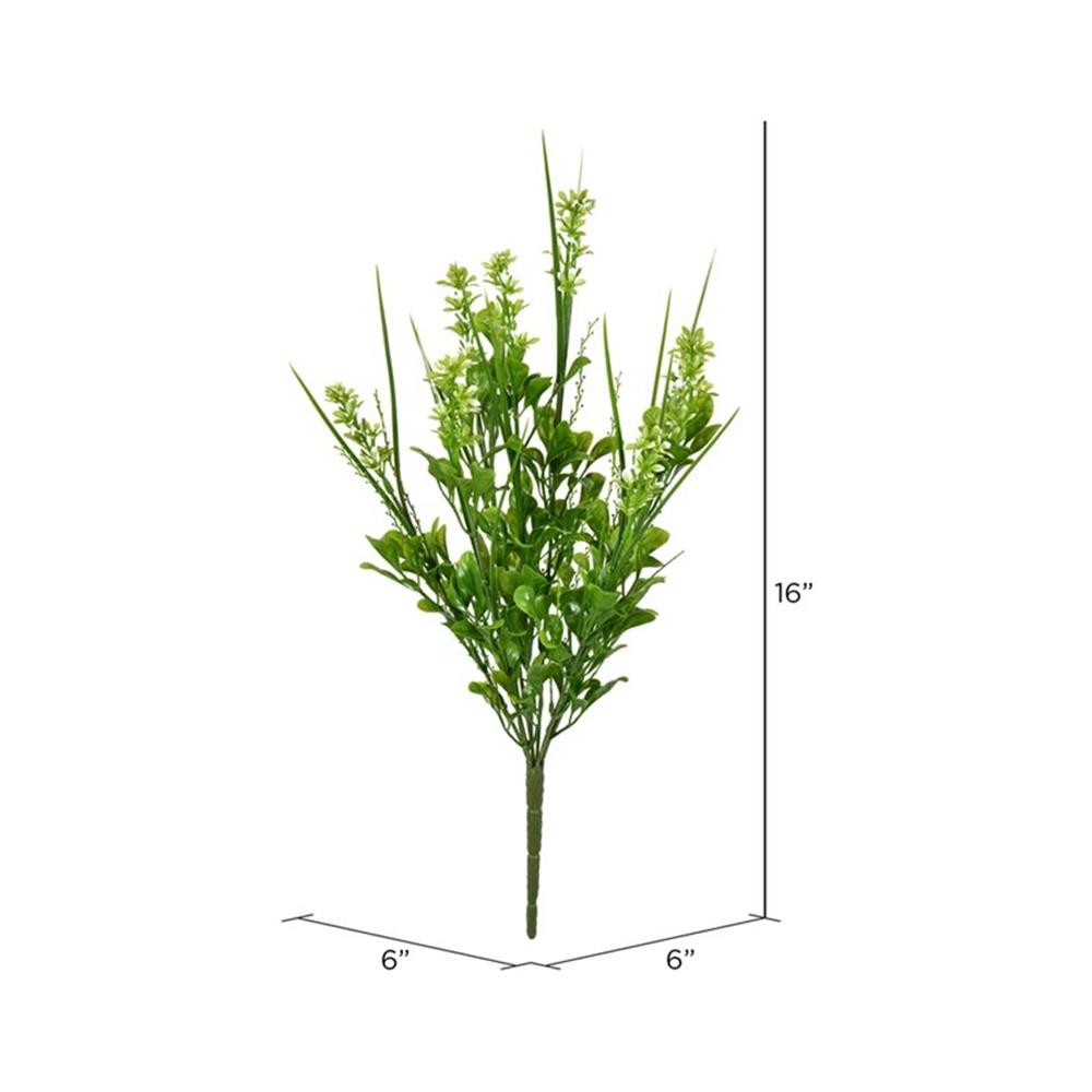 Vickerman 16″ Plastic Artificial UV Coated Butterfly Bush in Green (Set of 2)
