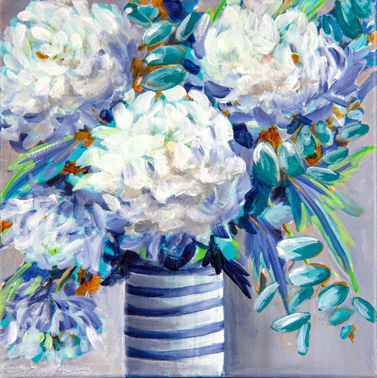 Contemporary Art Floral on canvas, original painting direct from artist