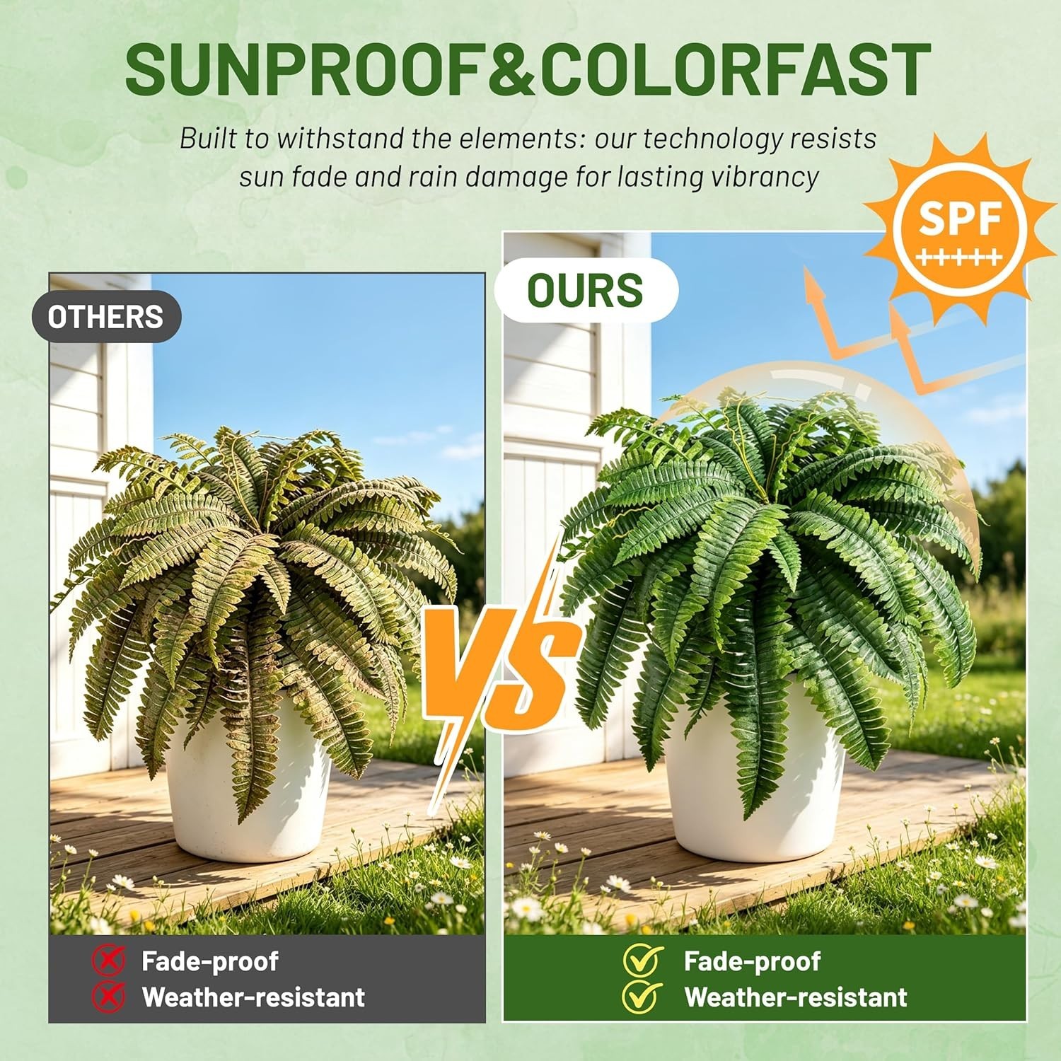 UV Resistant Artificial Boston Ferns
