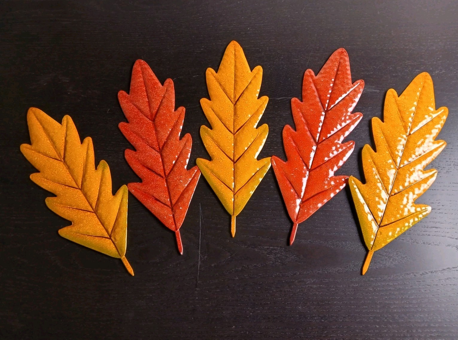 Metal 12′ Leaves 6Pcs Leaves Autumn Decor Indoor/outdoor 4′ Wide 2oz Each #1531