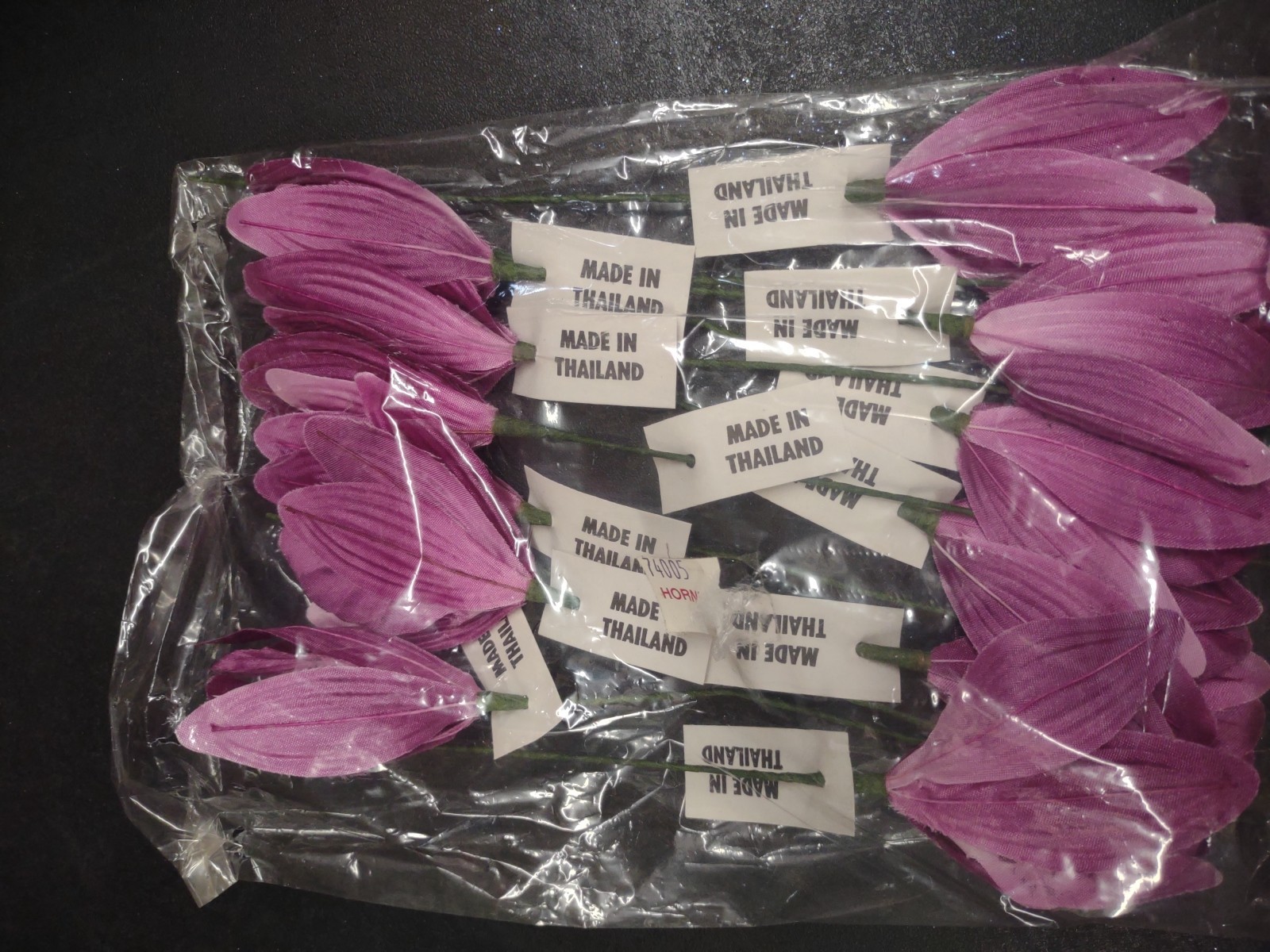 12 Stems 1970s Vintage Silk Orchids, 9″ Cymbidium Orchid Flower Pick Plum Purple