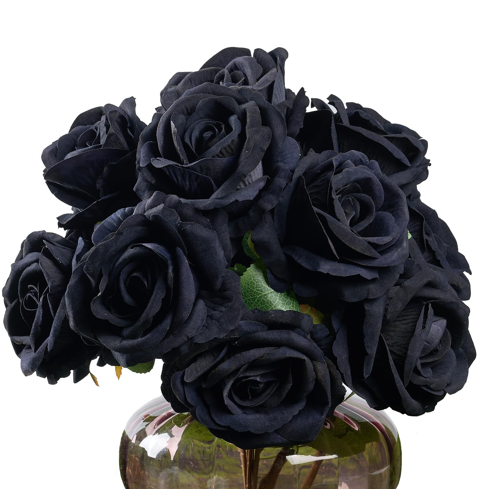 3.5″(9cm) Rose Artificial Flower 12pcs Realistic Faux Silk Roses Fake Flowers…