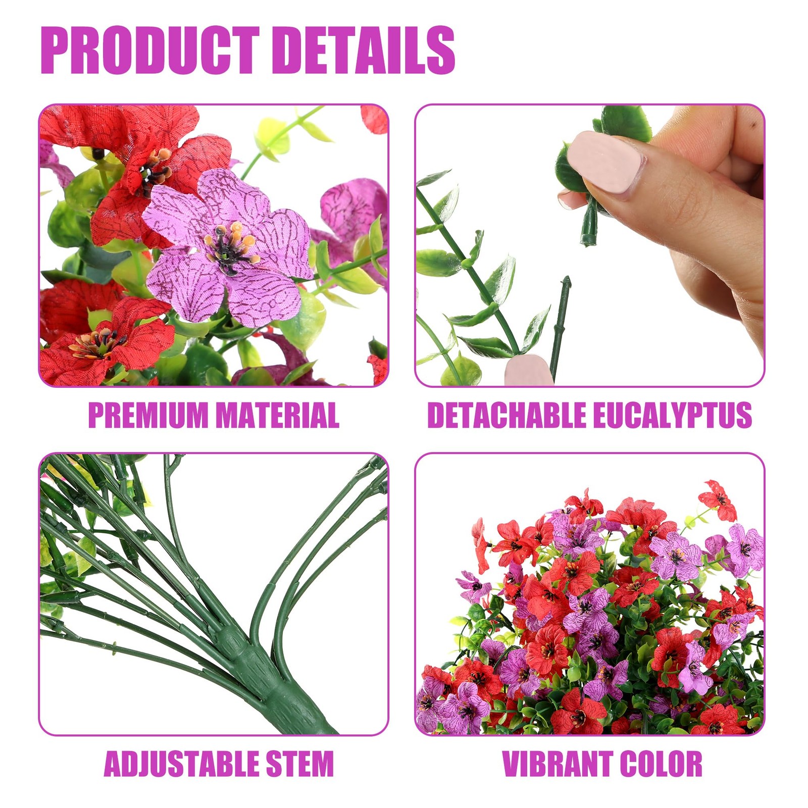 Artificial Fake Hanging Flowers Plants for Outdoor Outside Spring Summer Deco…