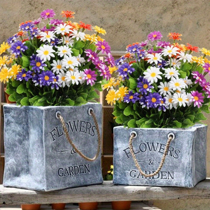 5Pcs/10Pcs Artificial Daisy Bouquet Fake Chamomile Flowers Indoor Outdoor Decor