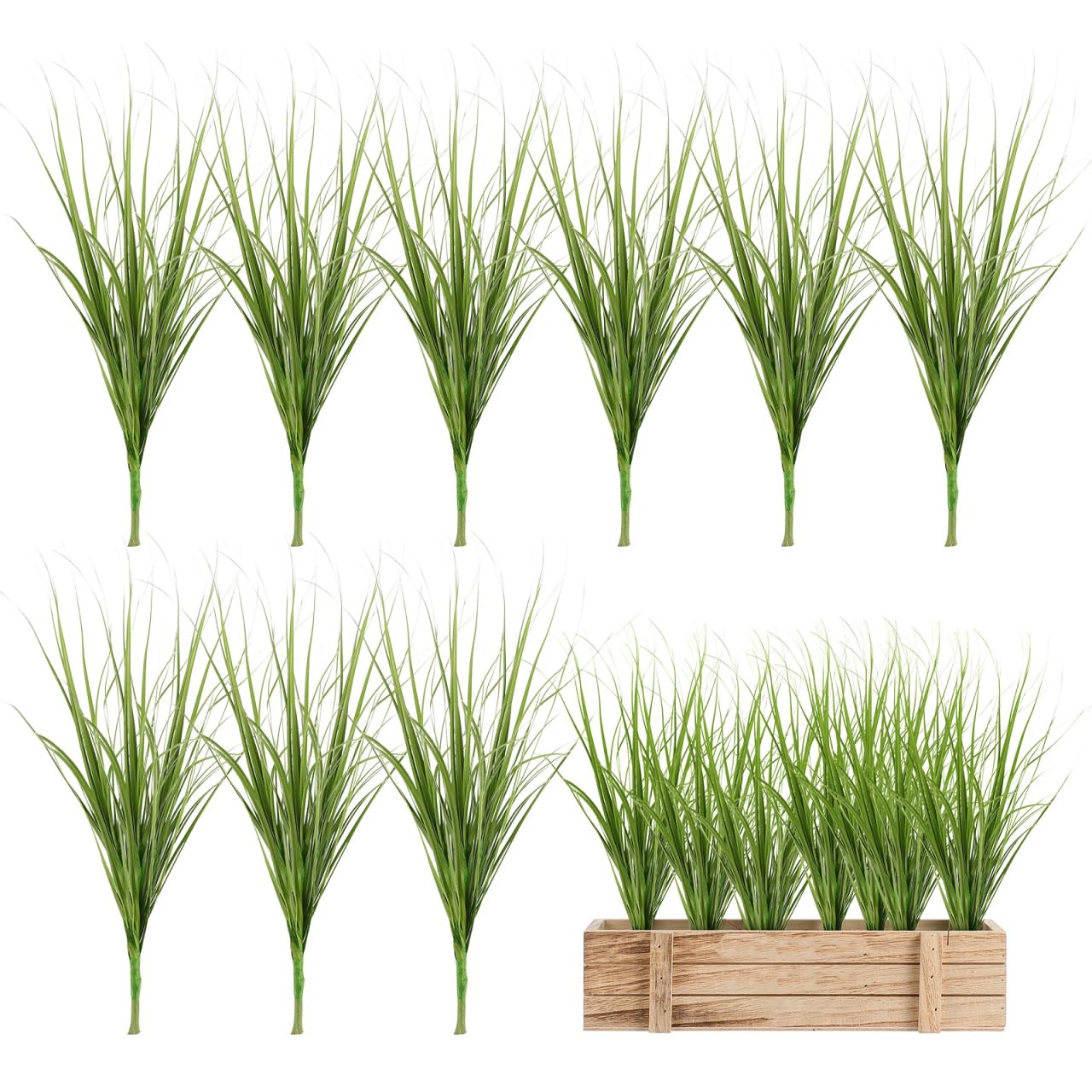 DOITOOL 12Pcs Artificial Grass Stems 8.7In Faux Tall Grass Plants for Indoor …