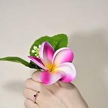 Birthday Gifts for Women 10pcs White Hot Pink Flowers PU Real Touch Flowers