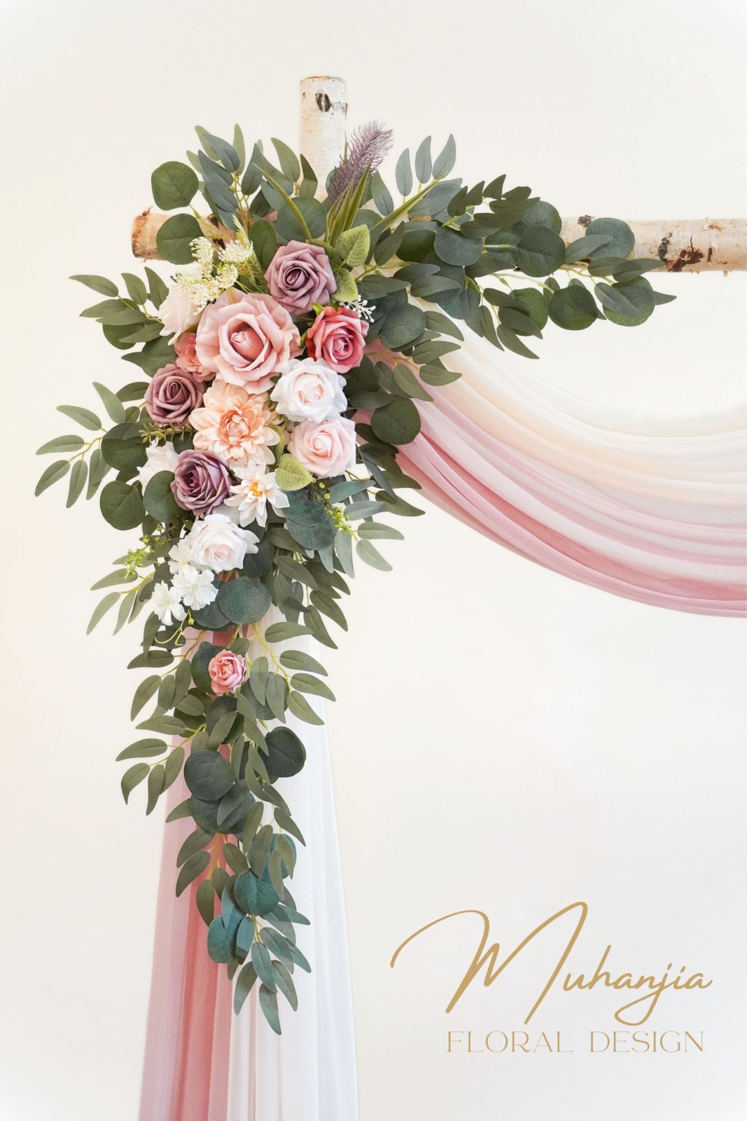 Artificial Wedding Arch Flowers Kit(Pack of 4),2Pcs Artificial Flower Arch De…
