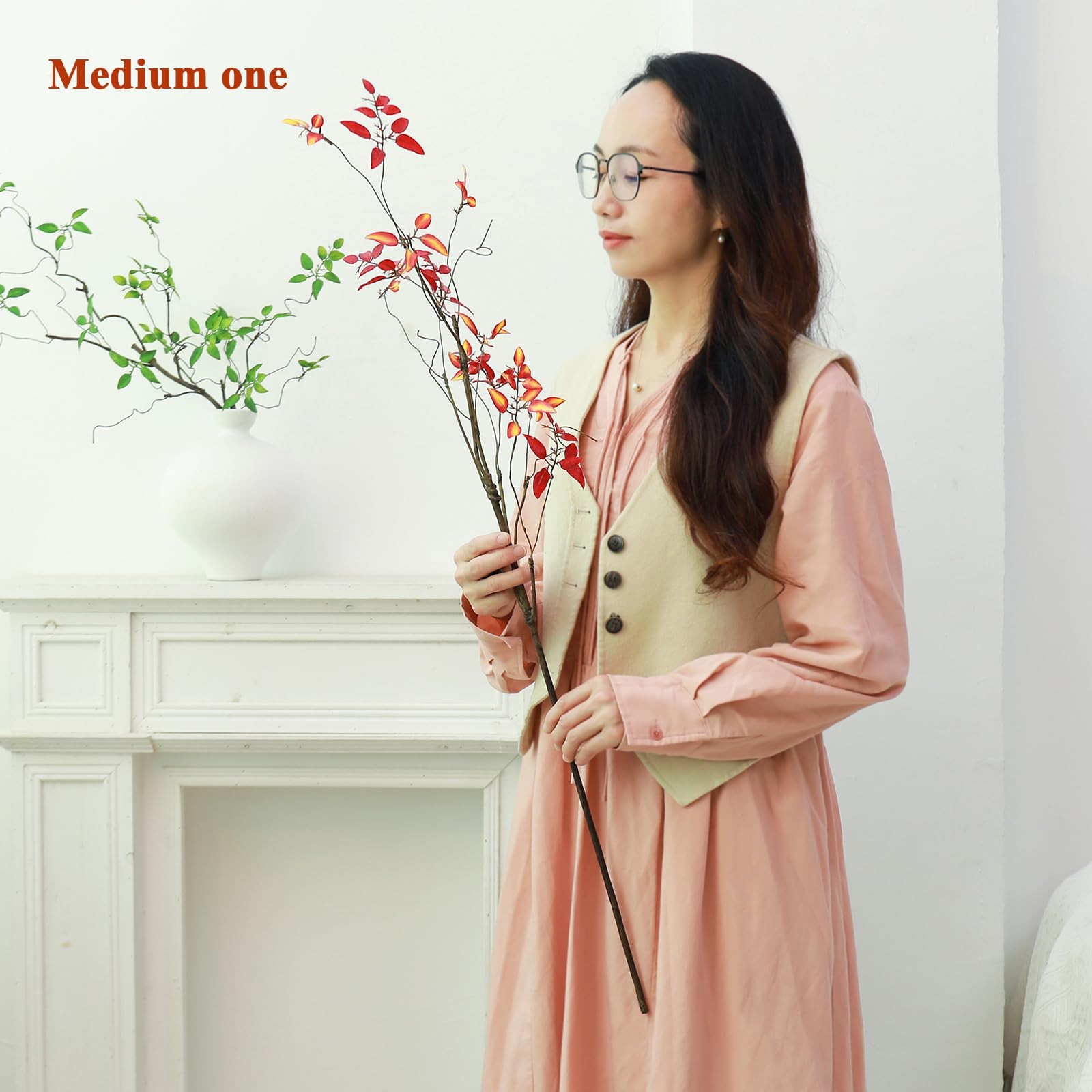 3Pcs Twisted Zen Leaves Faux Tree Branches Artificial Greenery Floral Fall St…