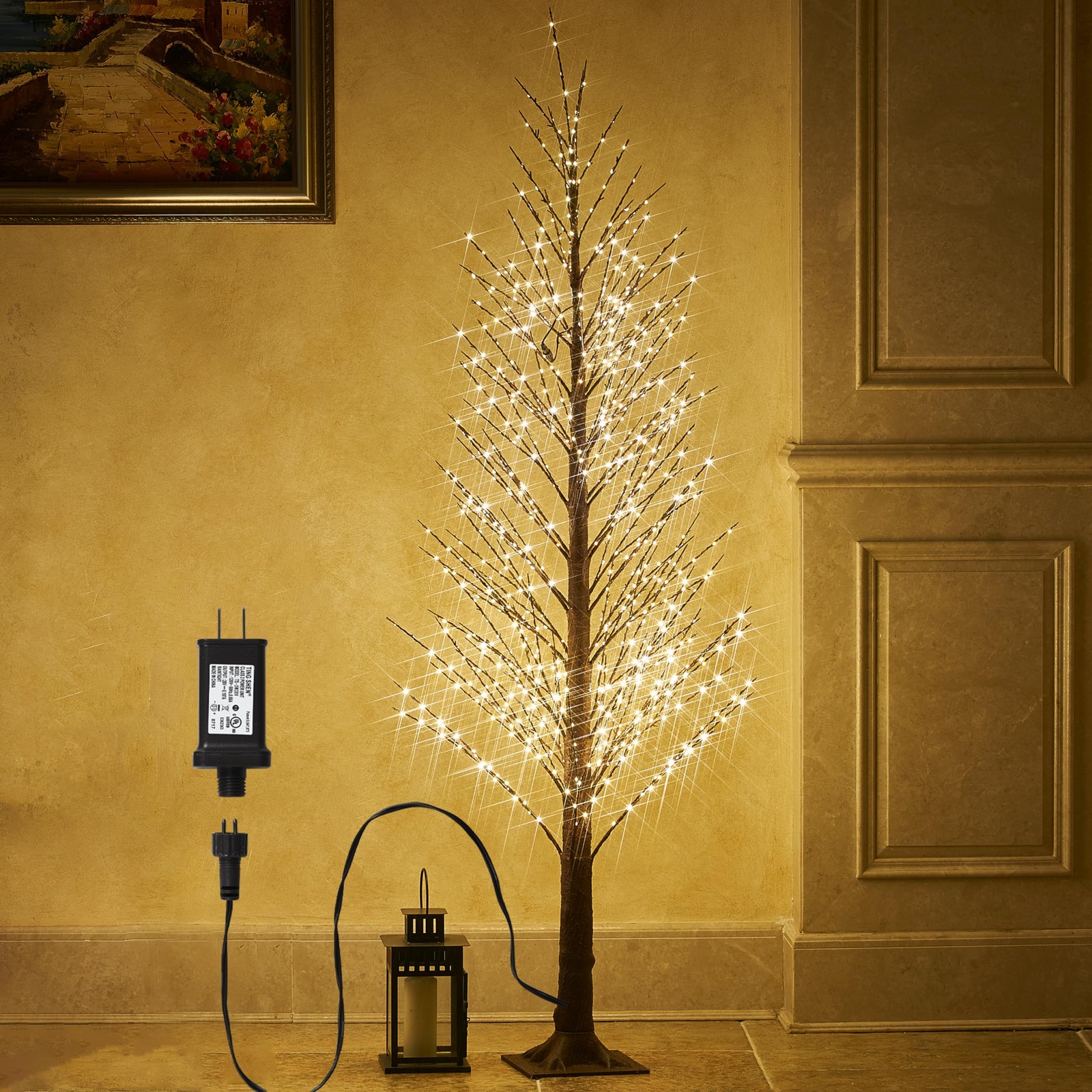 Fudios Lighted Alpine Tree Brown Willow 6FT 810 LED Fairy Lights,Artificial W…