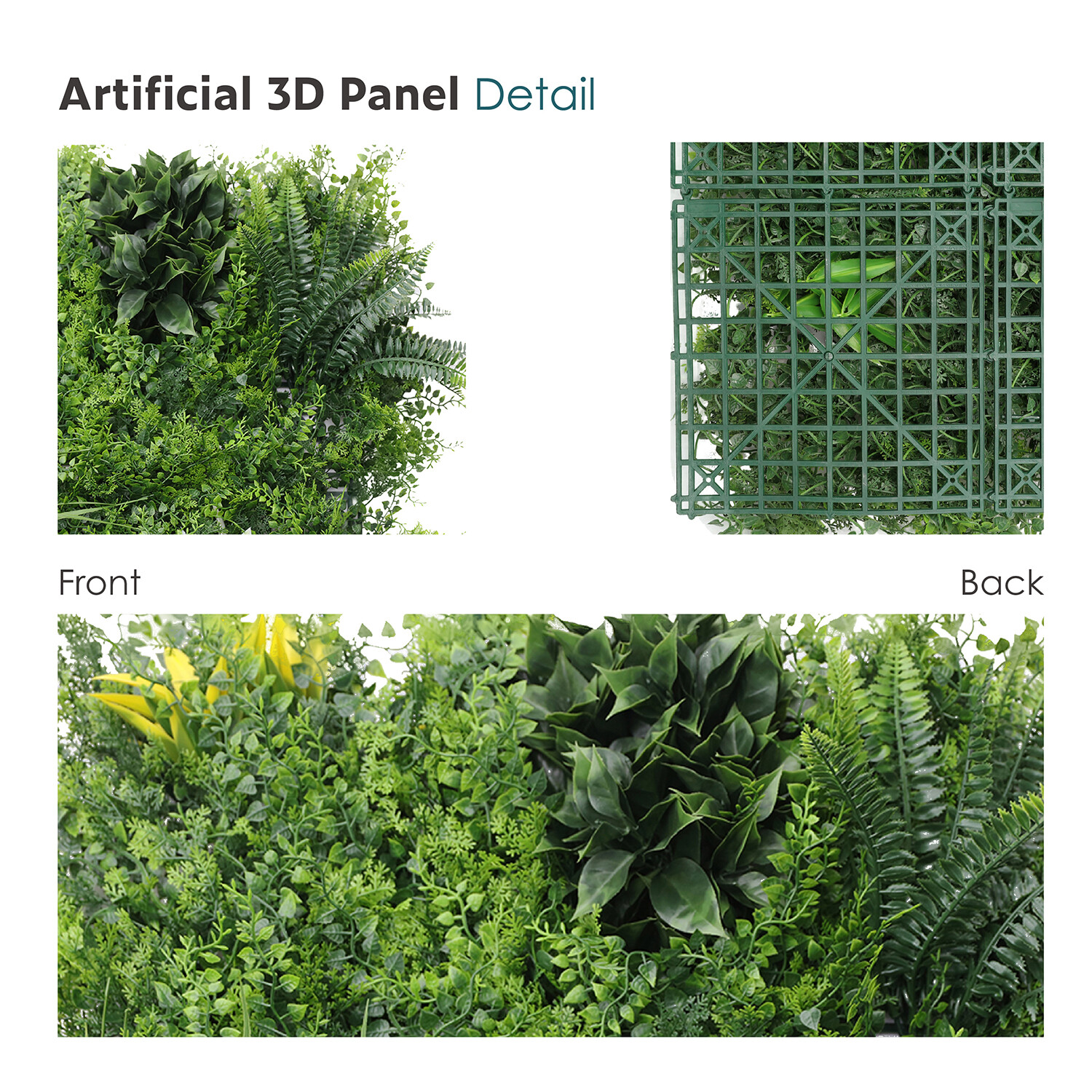 20″x20″ Artificial Faux 3D Mixed Panel Leaf Privacy Fence Screen Decor Hedge #4