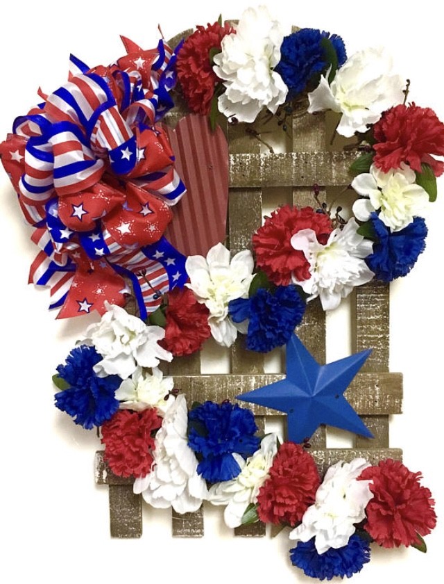 SALE! Outdoor Patriotic Wreath Door Fourth of July Independence Day Veterans