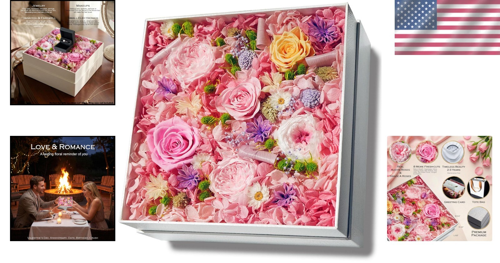 Real Forever Rose Bouquet, Zero Maintenance Gift in Beautiful Box for Loved Ones