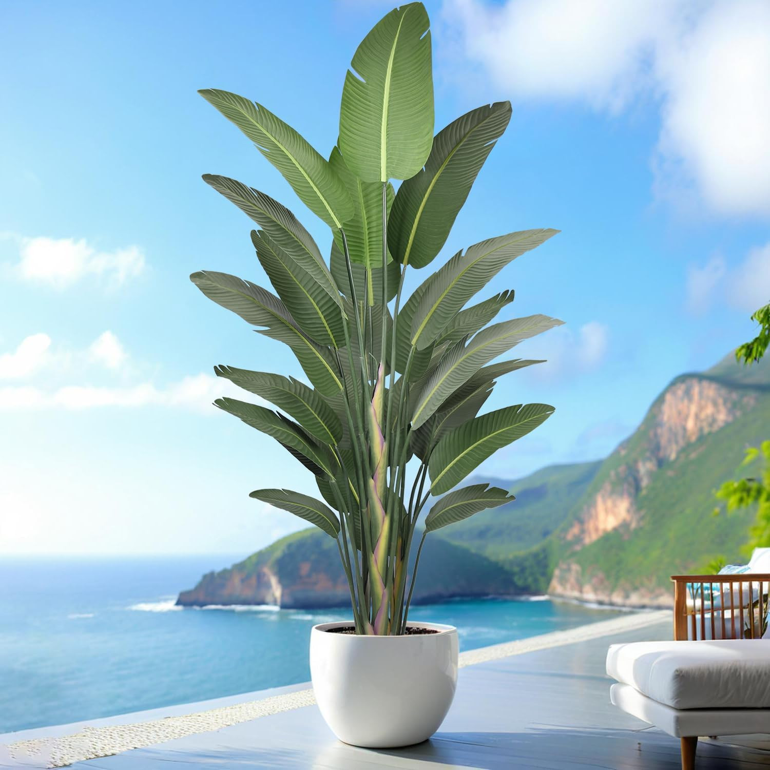 9FT Artificial Bird of Paradise Tree with 25 Trunks for Home Decor