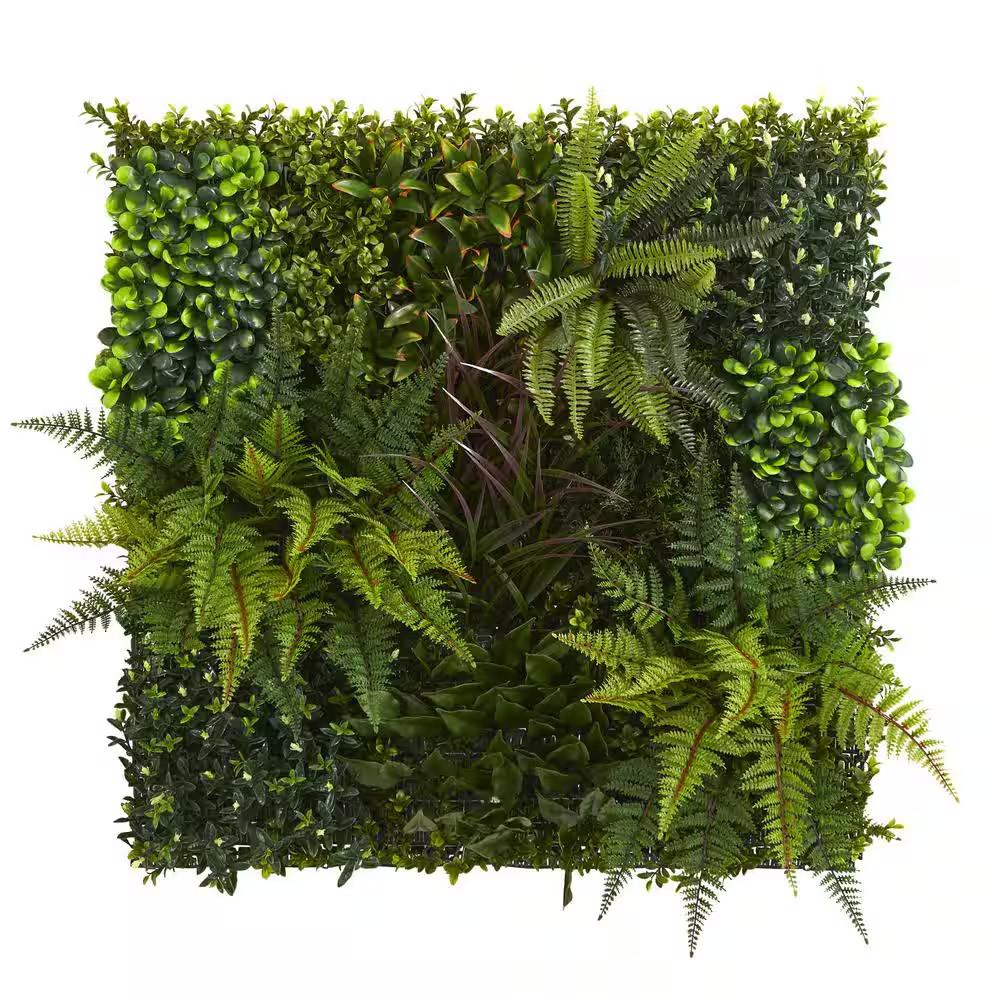 Indoor/Outdoor 29In. X 29In. Artificial Living Wall UV Resistant