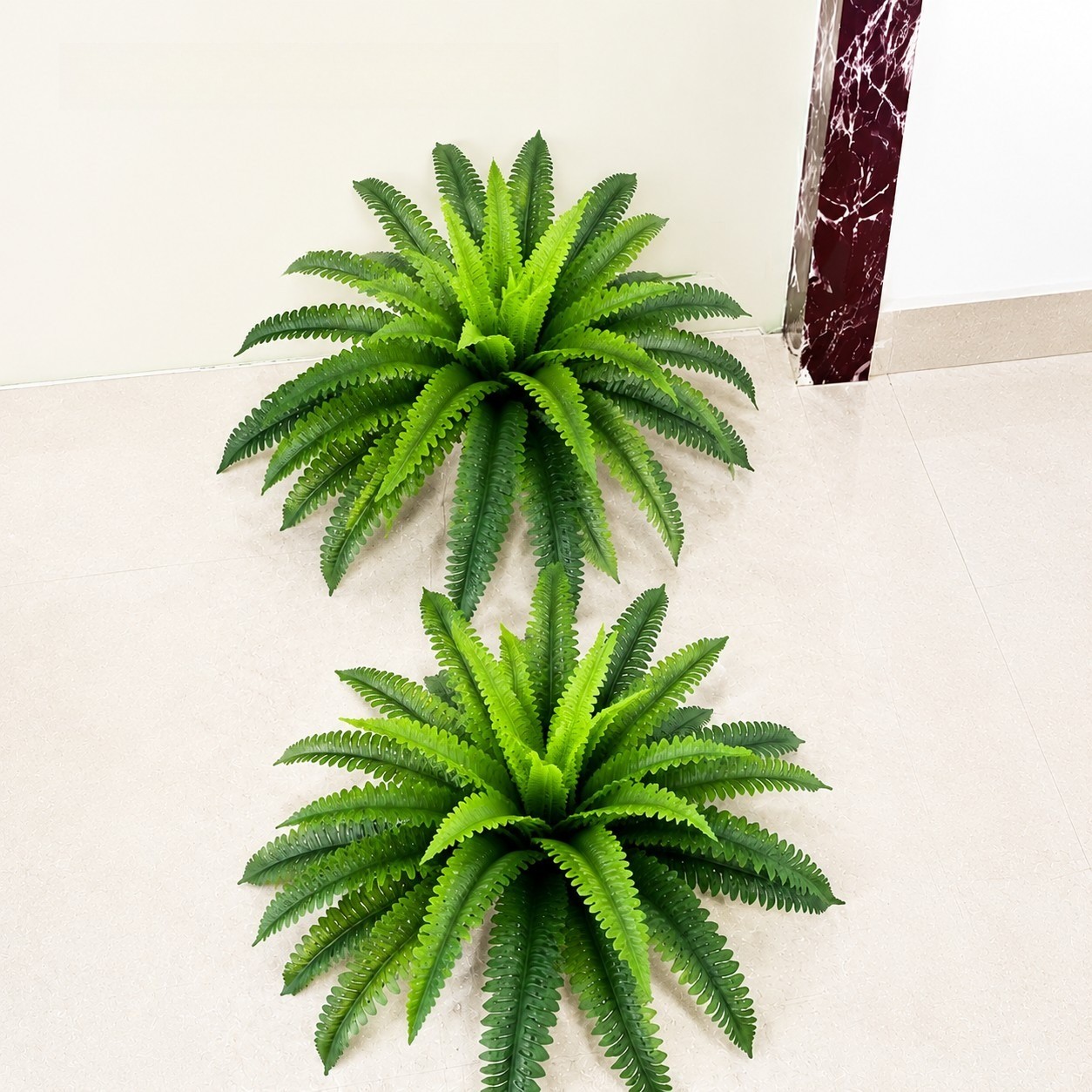4Pcs 24″ Artificial Boston Ferns for Outdoors Fake 38 Leaves UV Resistant Plants