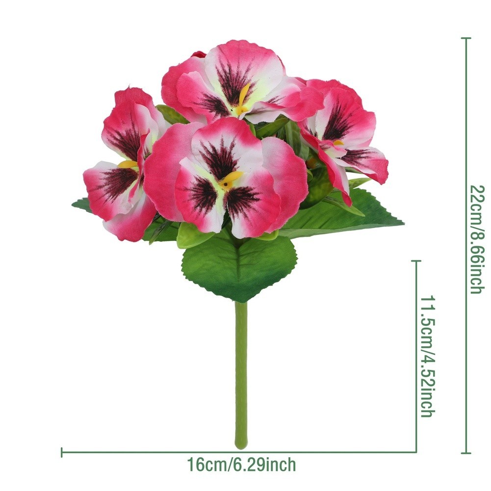 Silk Pansy Flower Bouquet for Wedding Reception Decor Home Wall Display