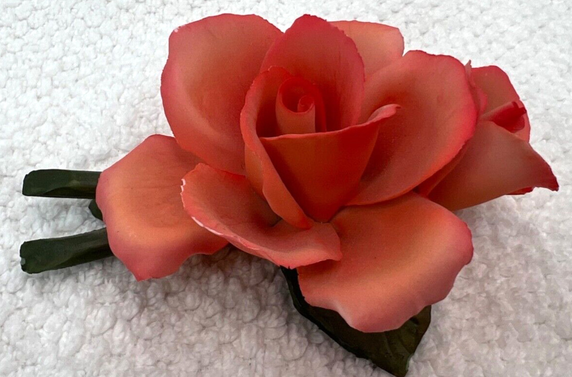 Capodimonte Flower Red – Pink Rose Italy Porcelain Napoleon Sticker