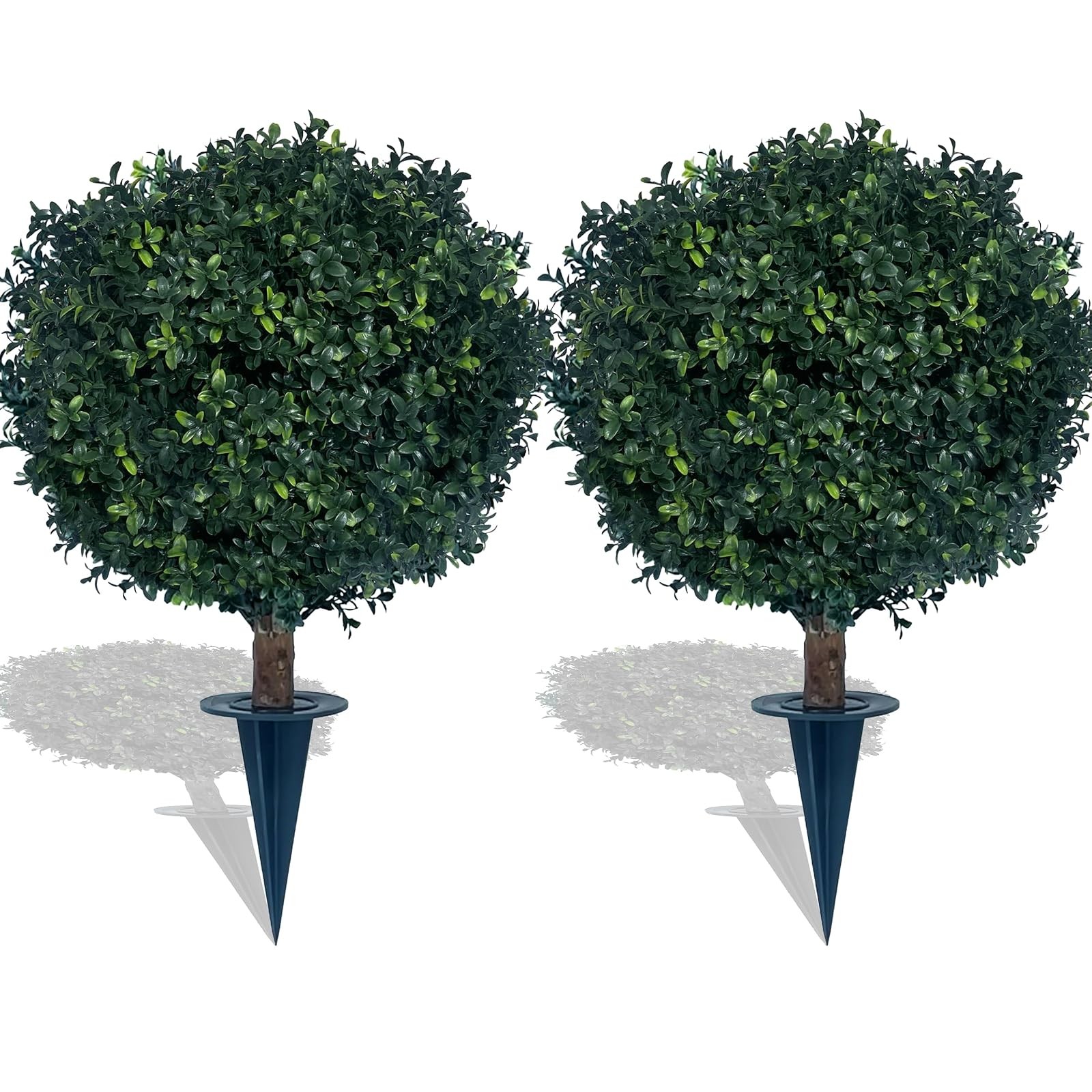 2 Pack 27 Inch Artificial Boxwood Ball UV Resistant Bush