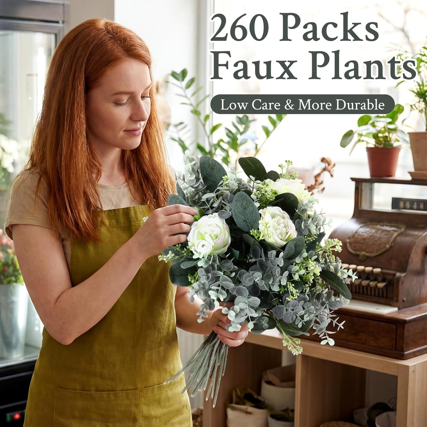 Bulk Mixed Eucalyptus Stems with White Seeds for Floral Arrangements & Decor