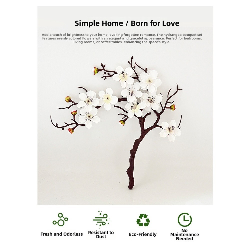 Plum Blossom Bonsai Artificial Flower for Bedroom Living Room Study Decor