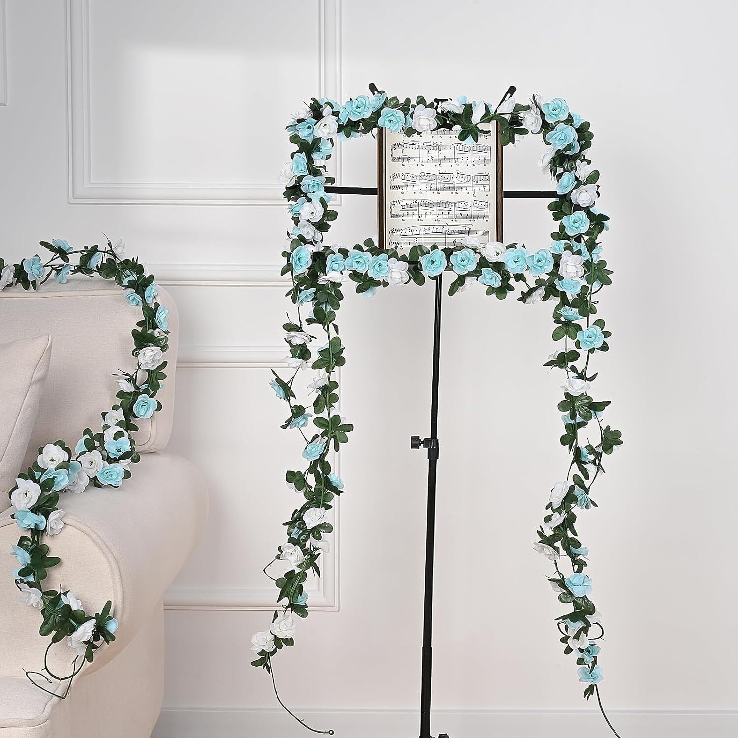 Flower Garland Rose Vines, 5 Strands 41Ft Flowers Vines for Bedroom, Rose
