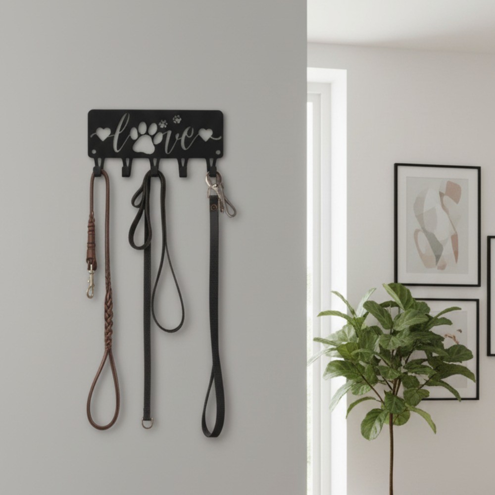 Adorable Dog Metal Key Holder Rack – Entryway Kitchen Coat Towel Organizer Gift