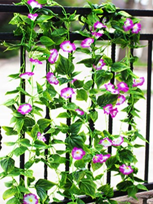 Artificial Vines 15Feet Silk Flower Garland for Outdoors Purple Morning Glory