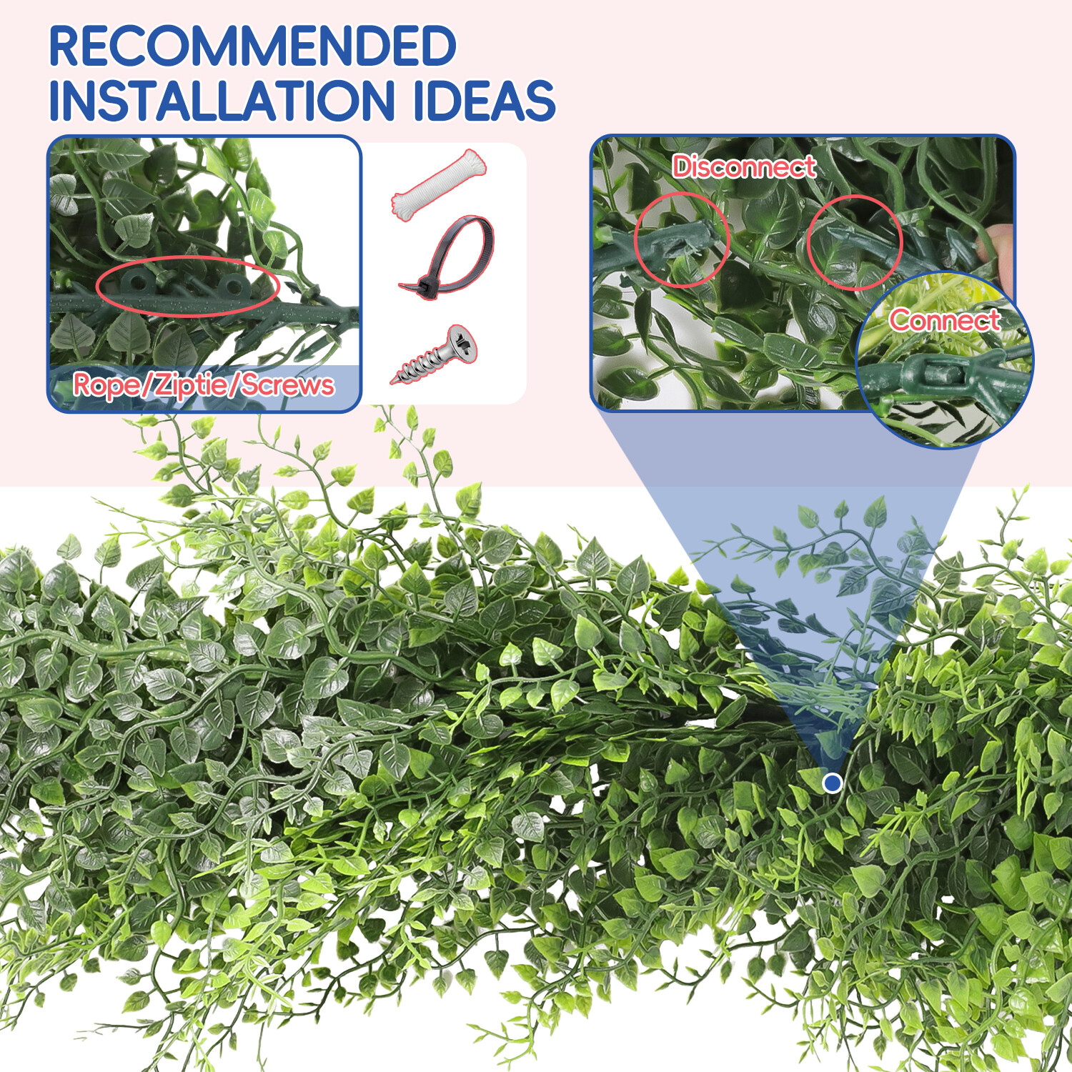 Artificial Vines Fern Leaves Garland Foliage Plants Trailing Flowers Home Decor