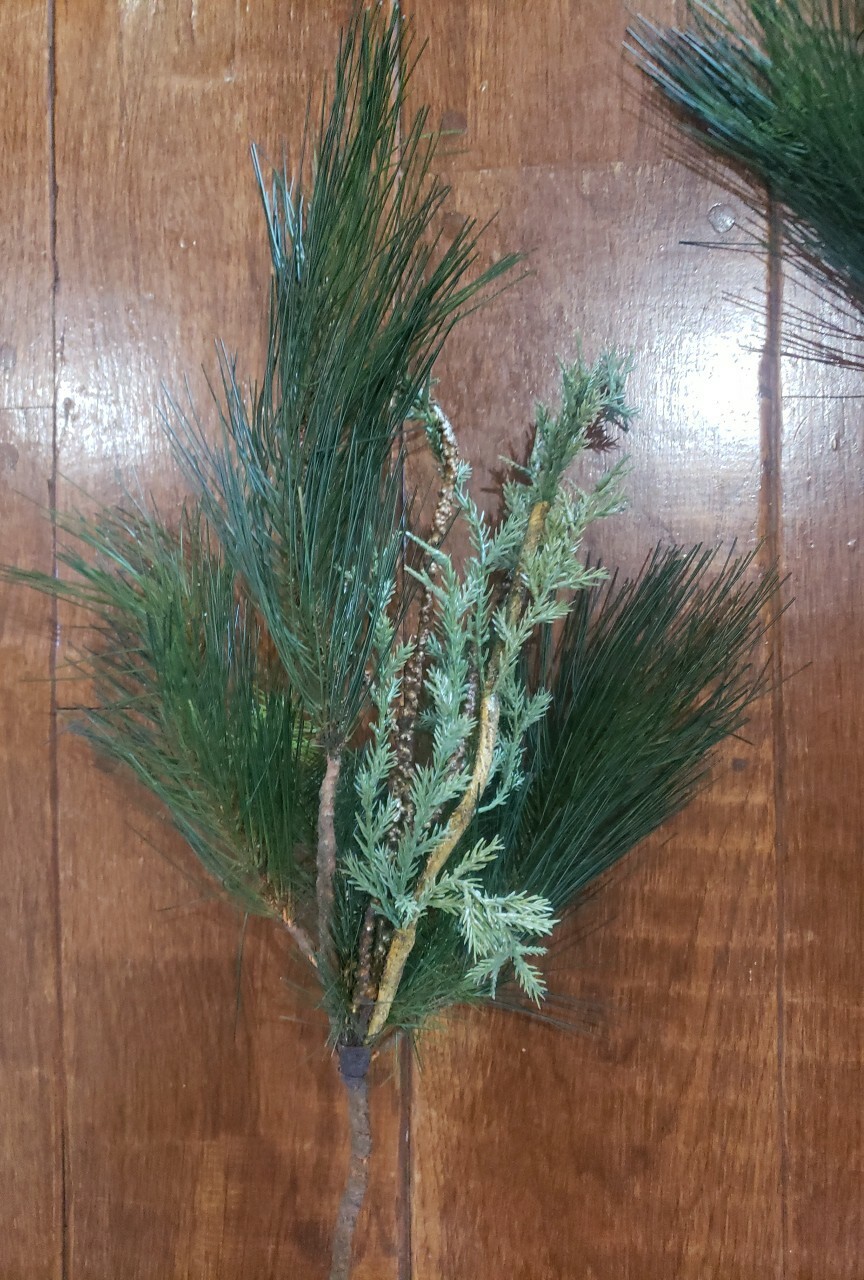 Lot Of 3 DESIGNER Realistic Mixed PINE CEDAR Filler Decor Branches 28″