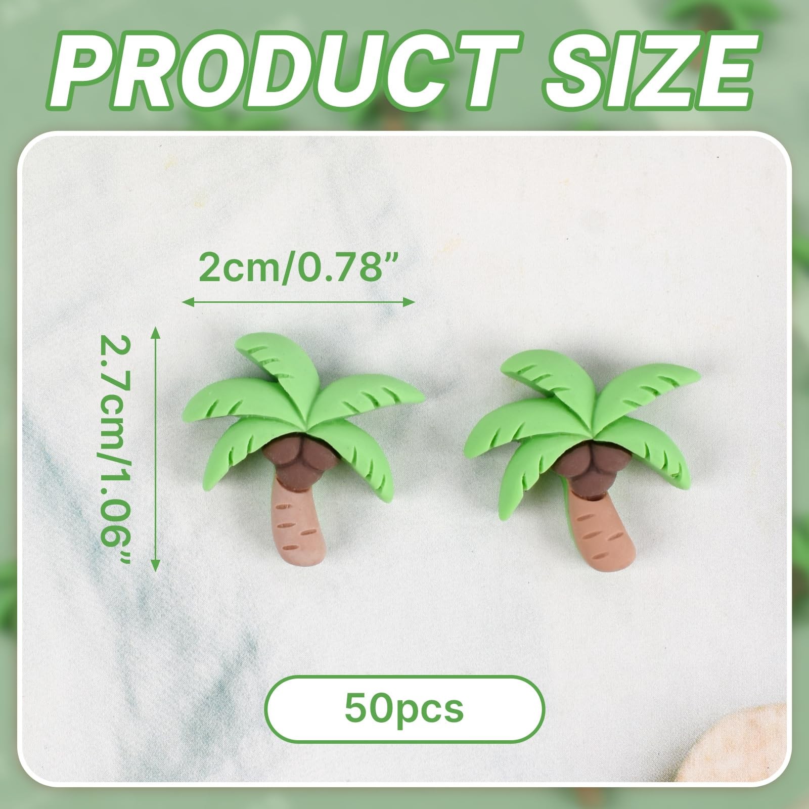 50PCS Mini Coconut Tree Resin Coconut Palm Trees Flat Back Artificial Plant f…