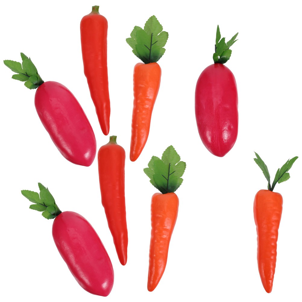 8 PCS Lifelike Artificial Carrot Decorative Foam Craft Supply
