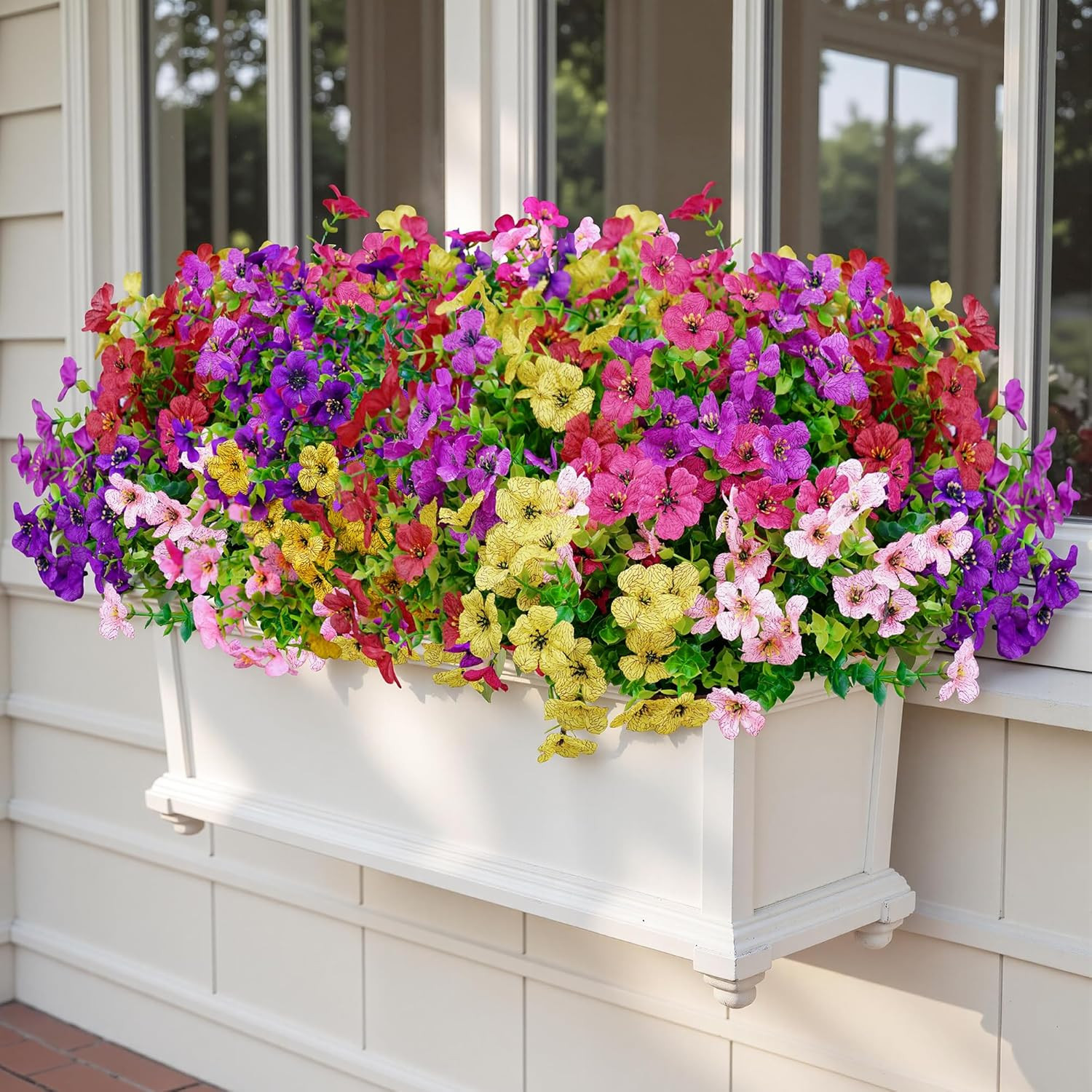Artificial Faux Flowers Plants for Outdoors outside Spring Summer Decoration,12