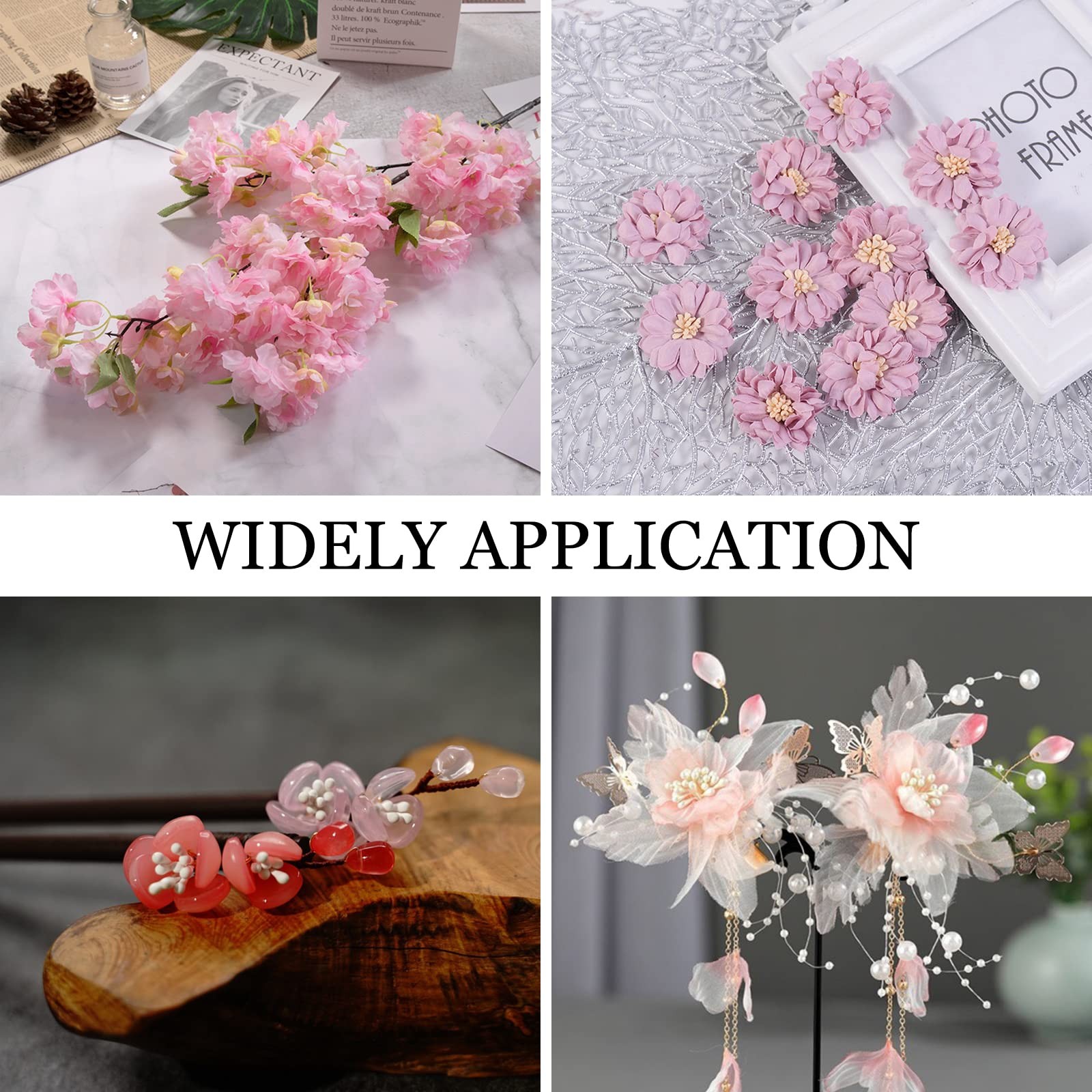 1800 PCS Stamens For Artificial Flowers DIY Scrapbook Decoration White