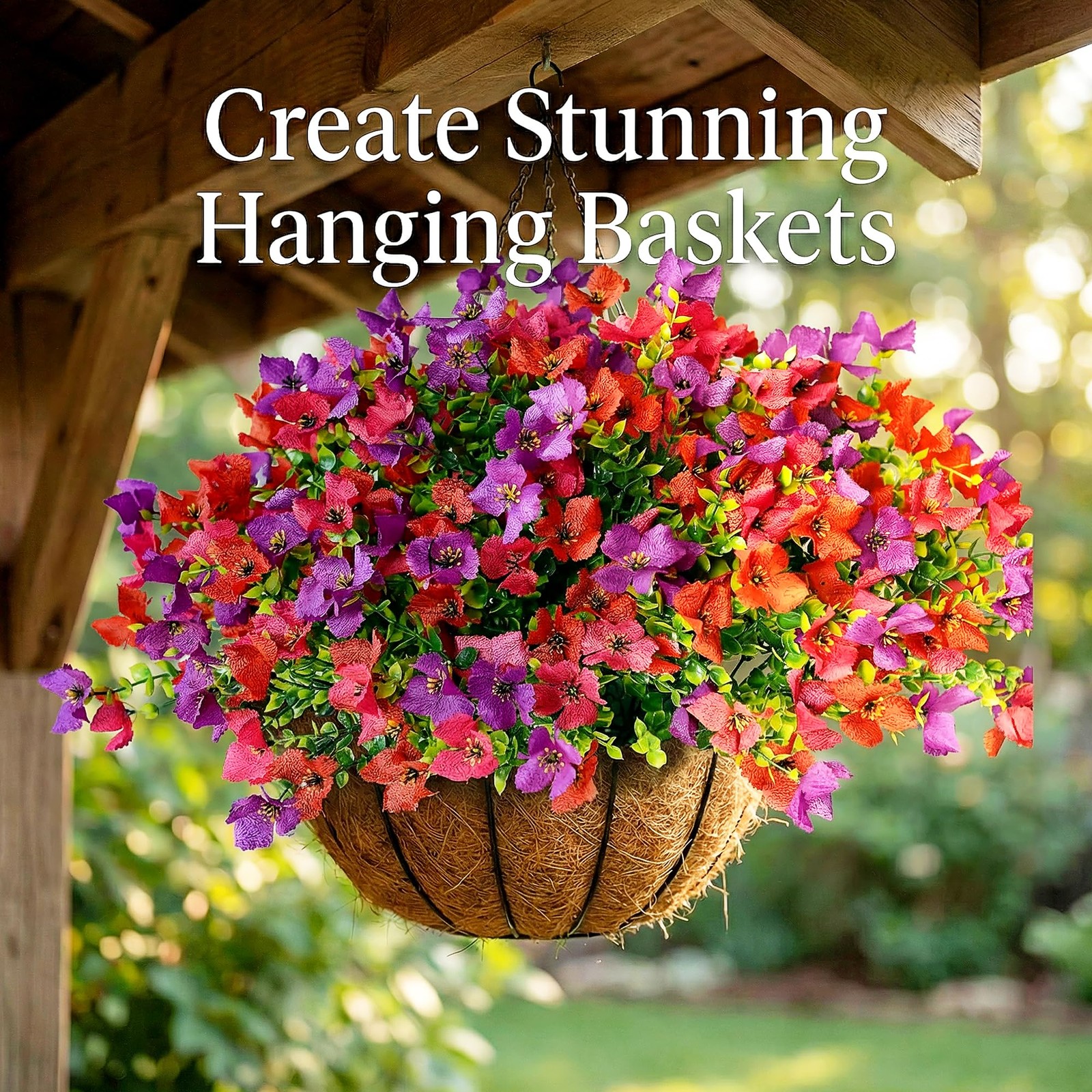 12Pcs Artificial Outdoor Flowers for Outdoors, Faux Silk Realistic Plants Shr…