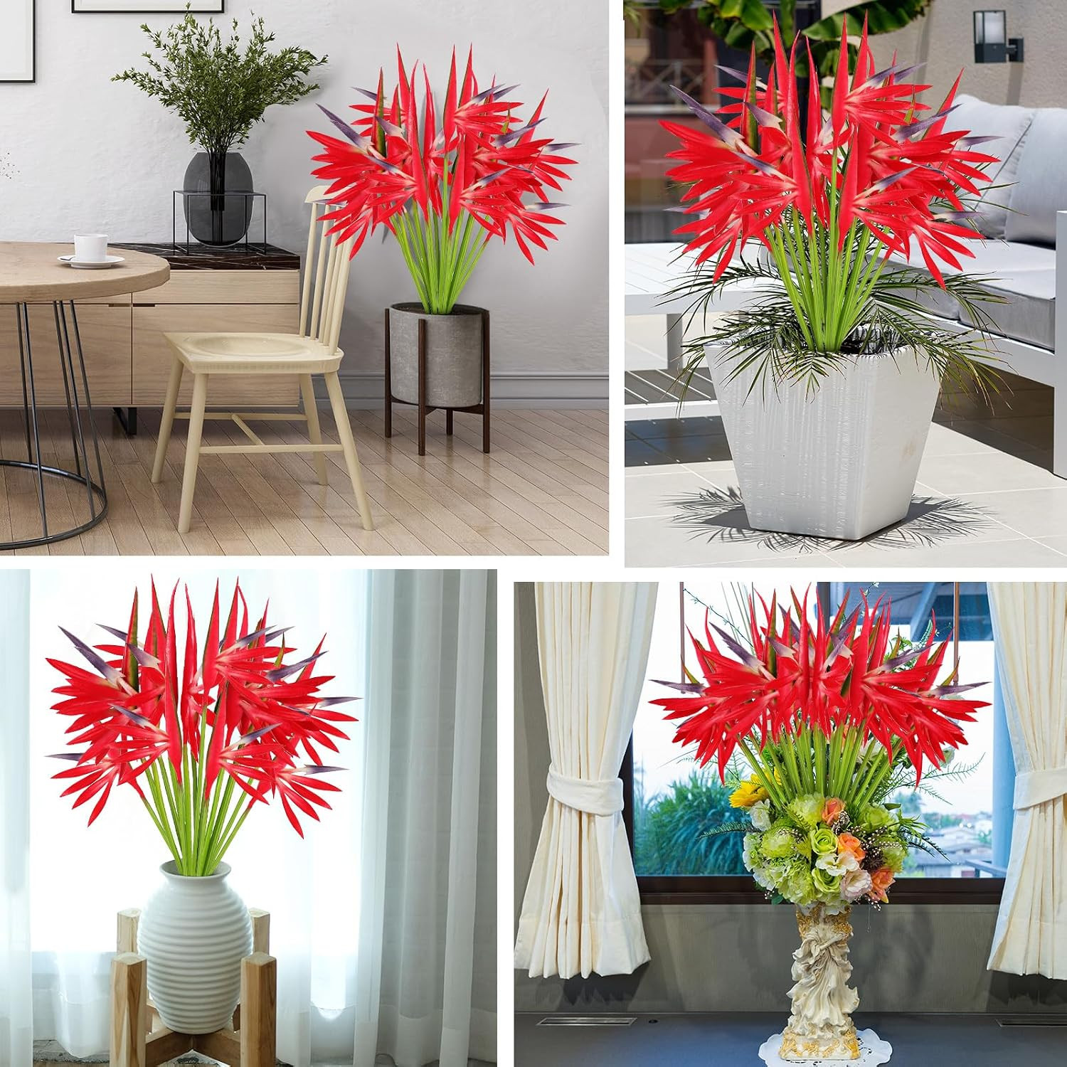 20pcs Bird of Paradise Faux Flowers – Tropical Hawaiian Decor for Home & Wedding