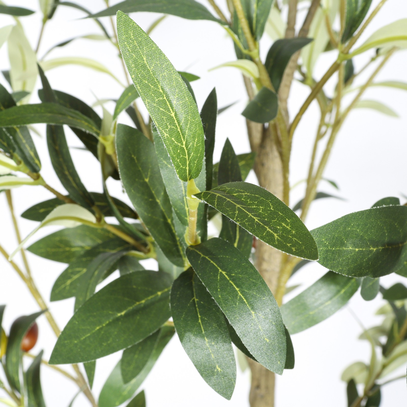 60″ Artificial Olive Tree in Plastic Black Pot for Living Room 1pc/set Modern