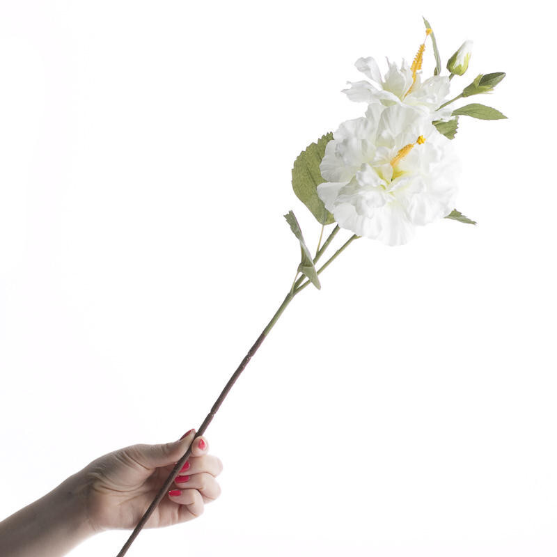 Set of 2 Delicate White Artificial Hibiscus26″ Floral Sprays