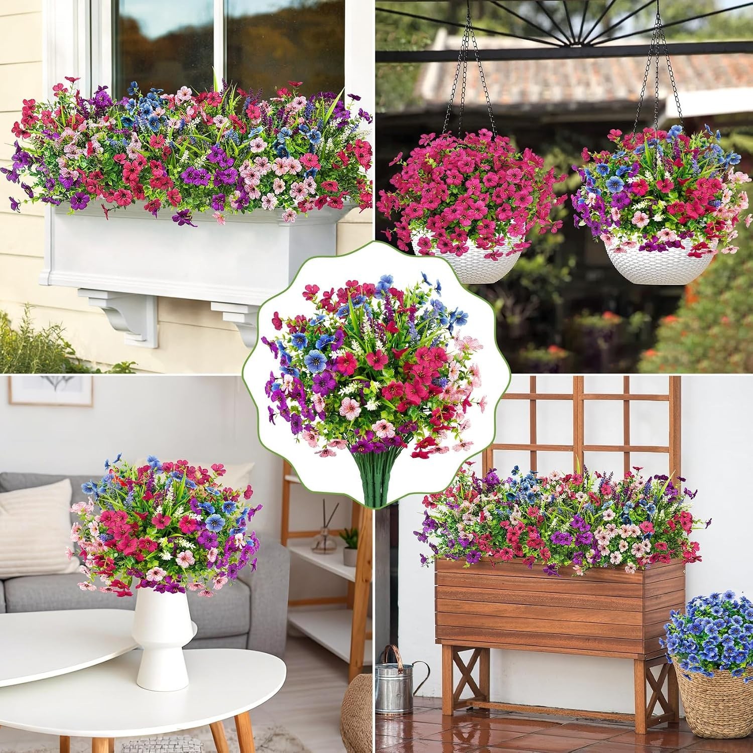 Mixed Artificial Plants Set: 20 Maintenance-Free Flowers for Indoor & Outdoor