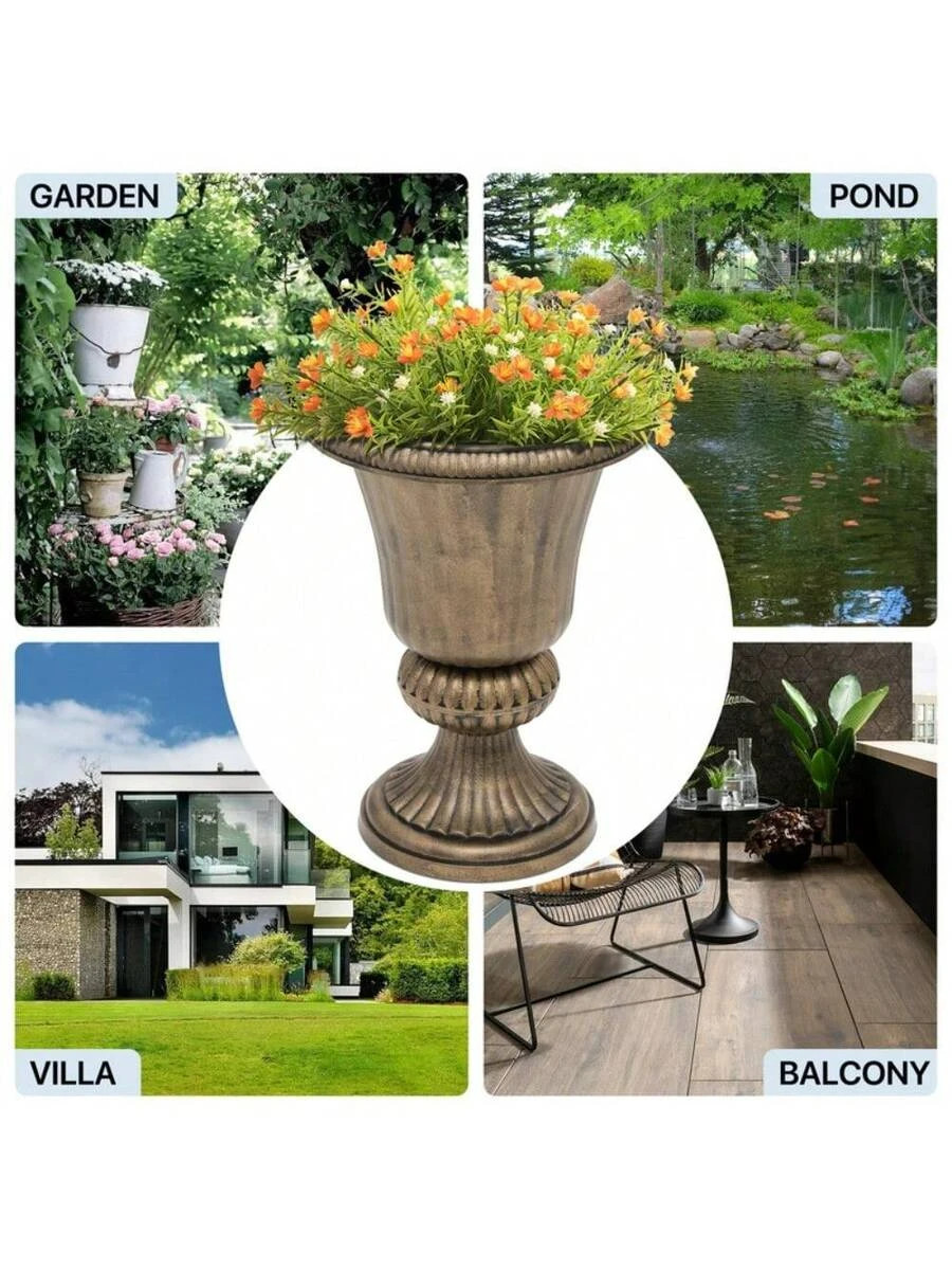 2 PCS 20″ Urn Planters Outdoor Large Weatherproof Tall Flower Pots