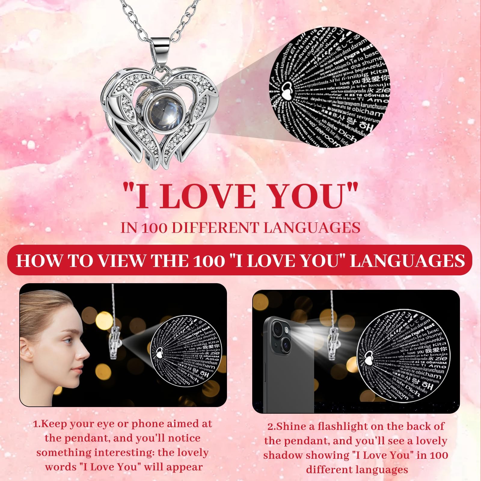 FIACO Gifts for Women Preserved Real Roses with I Love You Necklace Fresh For…