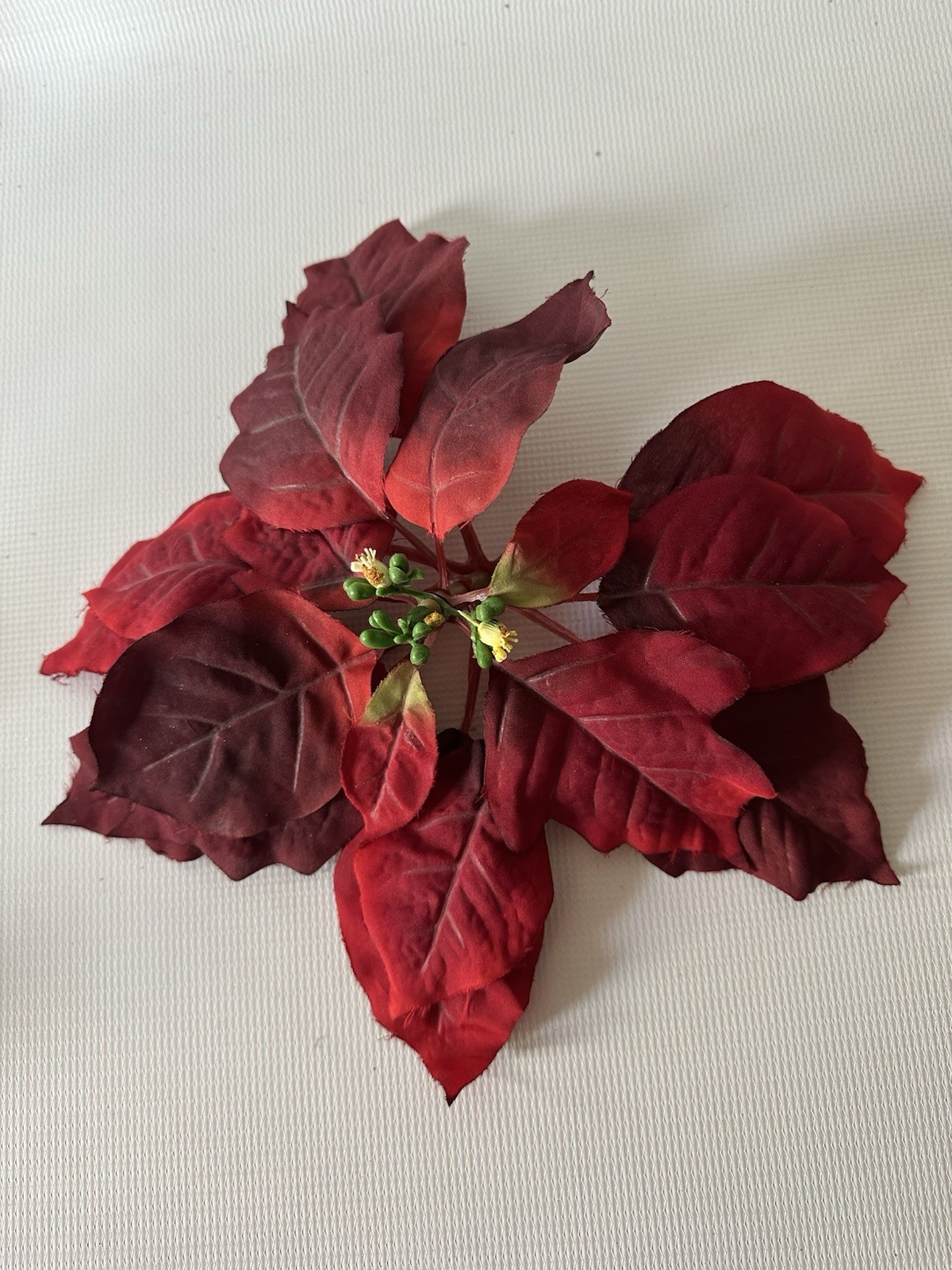 Lot Of 7 Red Gold Poinsettias No Stems 3/W Stems Decorations Vintage ￼