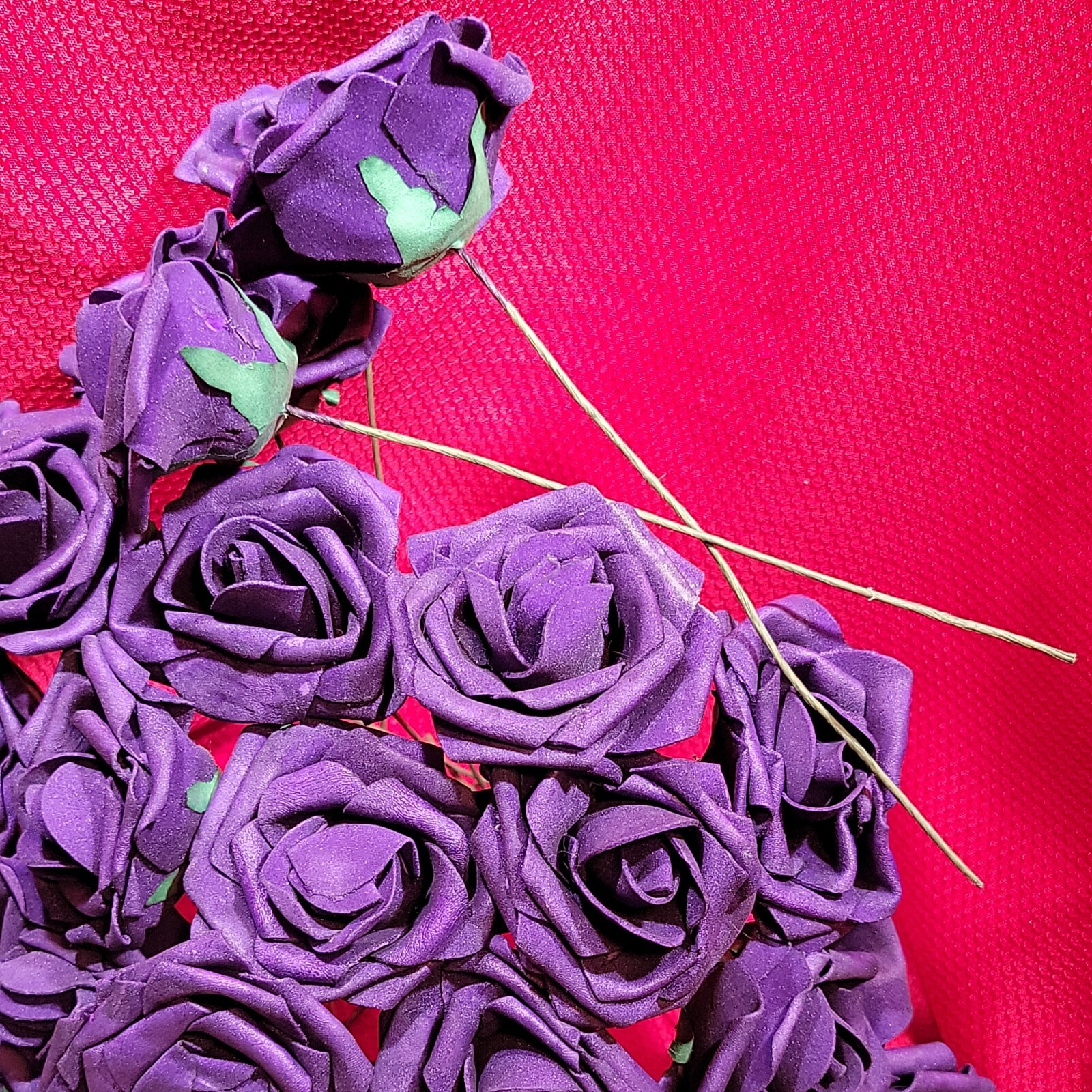 20 purple ROSE Flower FAKE FAUX FOAM ARTIFICIAL Wedding Banquet CRAFT Decor Art
