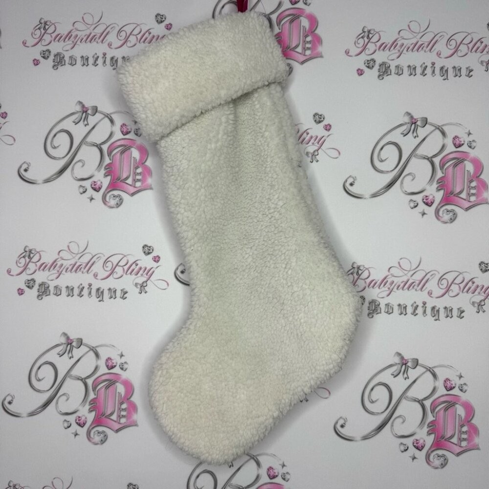 Victoria secret pink stocking Christmas Sherpa 2019 bling diamonds dog rare Xmas