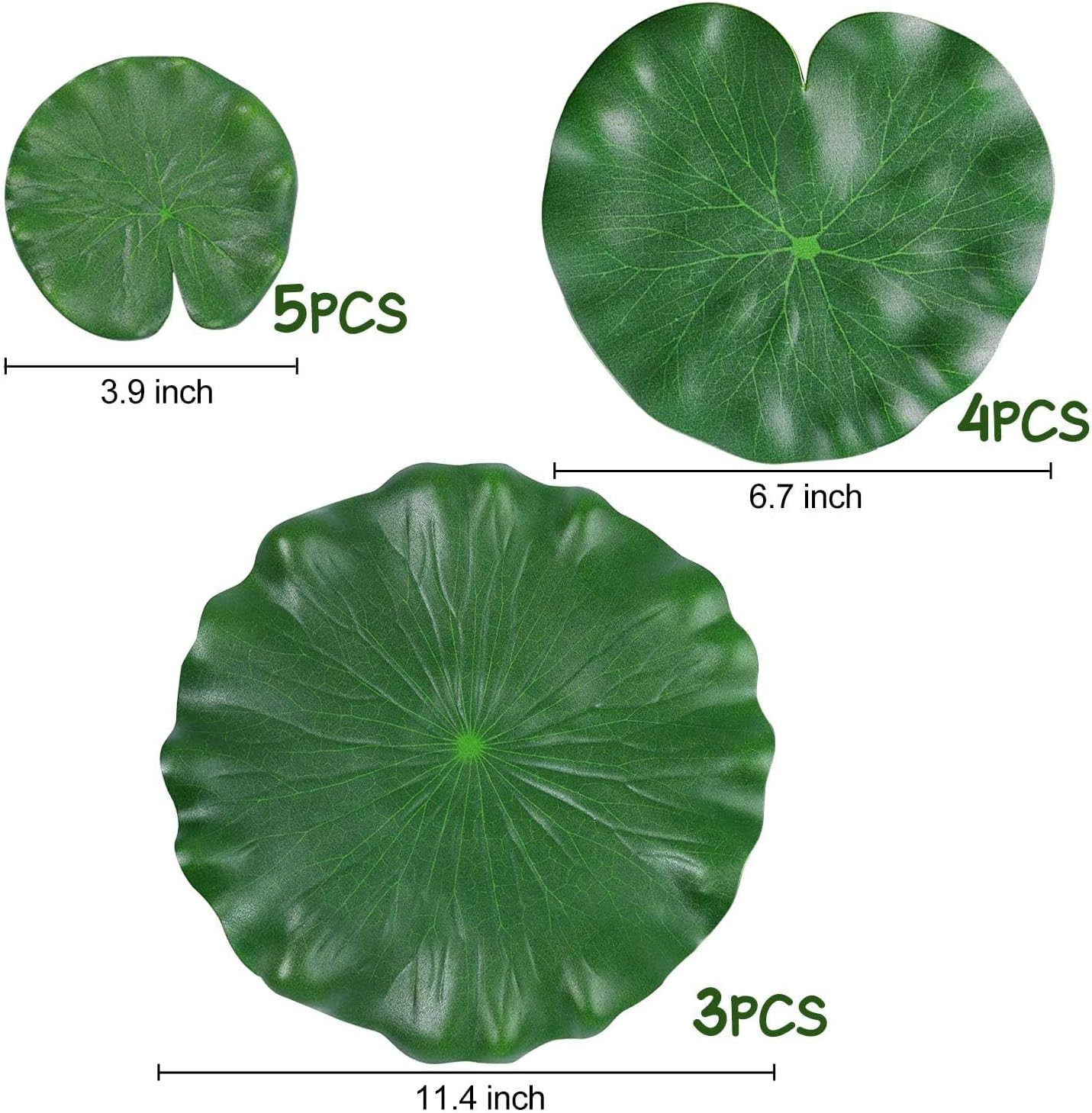12 Pieces Realistic Lily Pads Leaves, Artificial Floating Foam Lotus Leaves, …