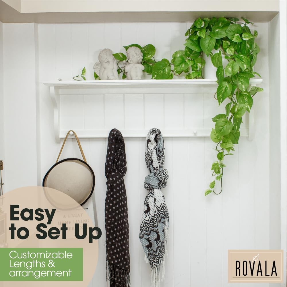 ROVALA Silk Plants for Home Decor Indoor in Pot Realistic Artificial Plants F…