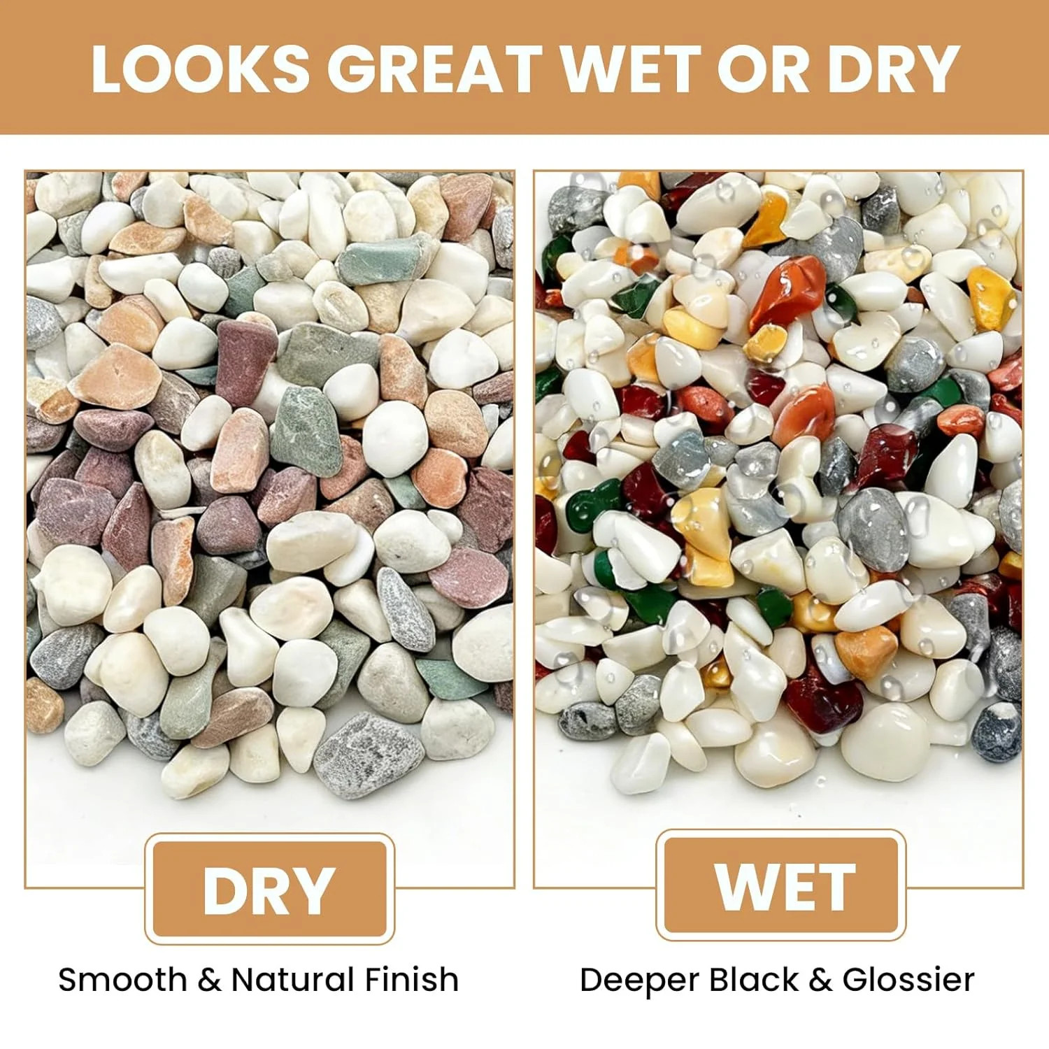 3/8 Inch Decorative Pebbles, River Rocks for Indoor Plants, Succulents, Planters
